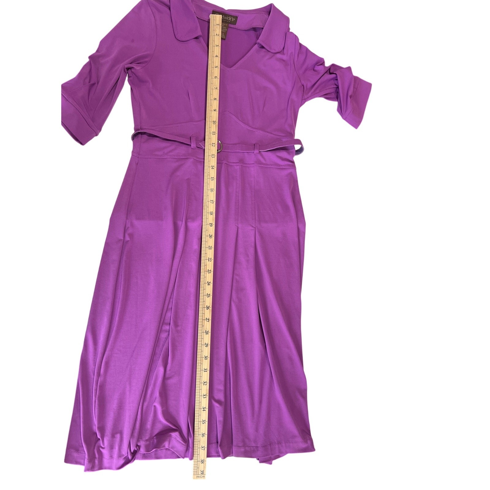 Vintage Chadwick’s Purple 1970s Polyester Spandex Dress Women’s Size 6 80s Retro