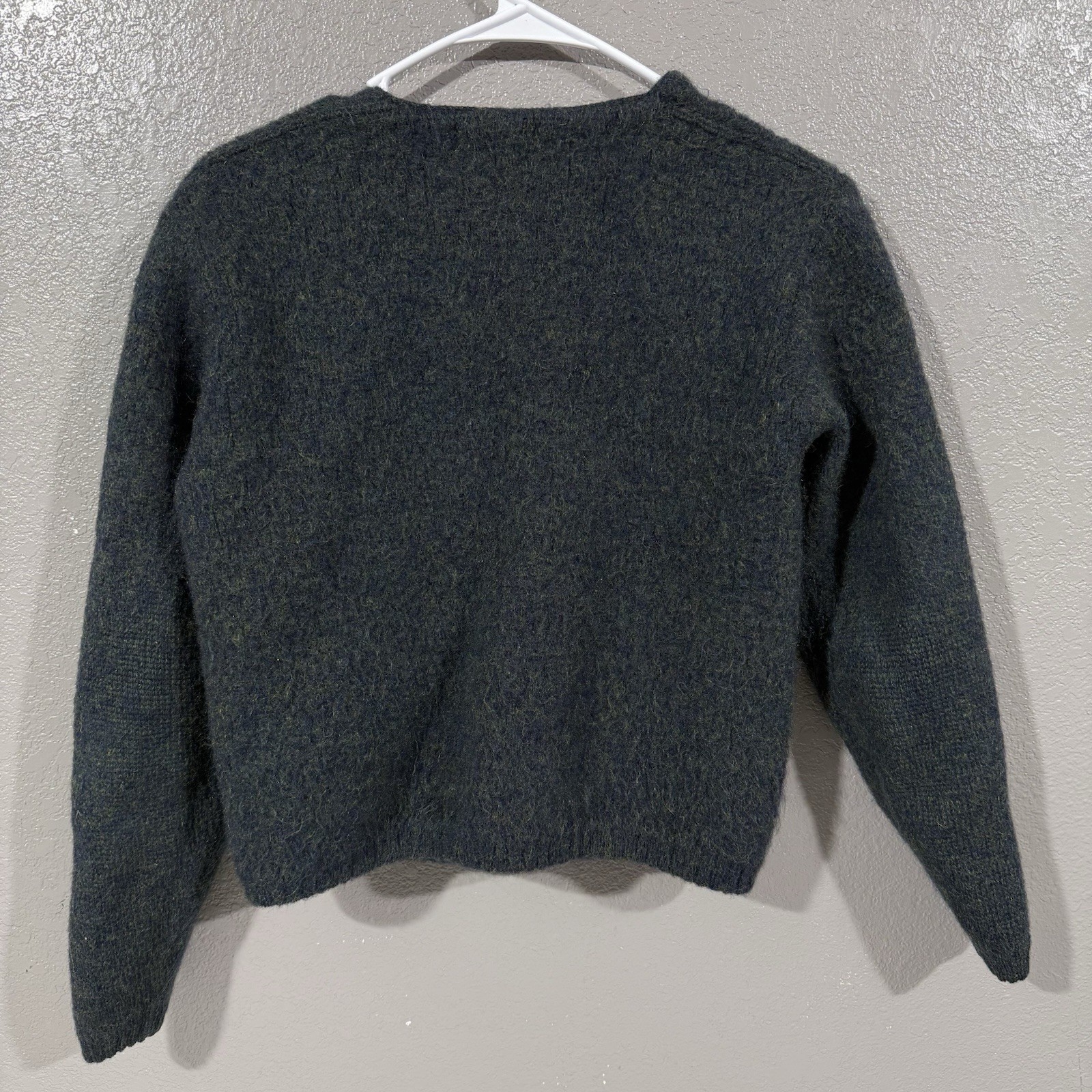 Vintage 60s McGregor Sportswear Wool Kid Mohair Cardigan USA Green Womens Sz S