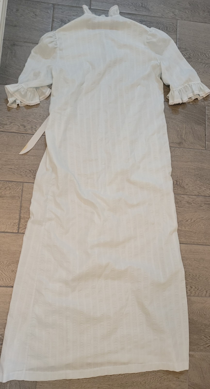 VTG Vintage JC Penney Light Blue NIGHTGOWN ROBE ZIP FRONT POCKET Misses Small