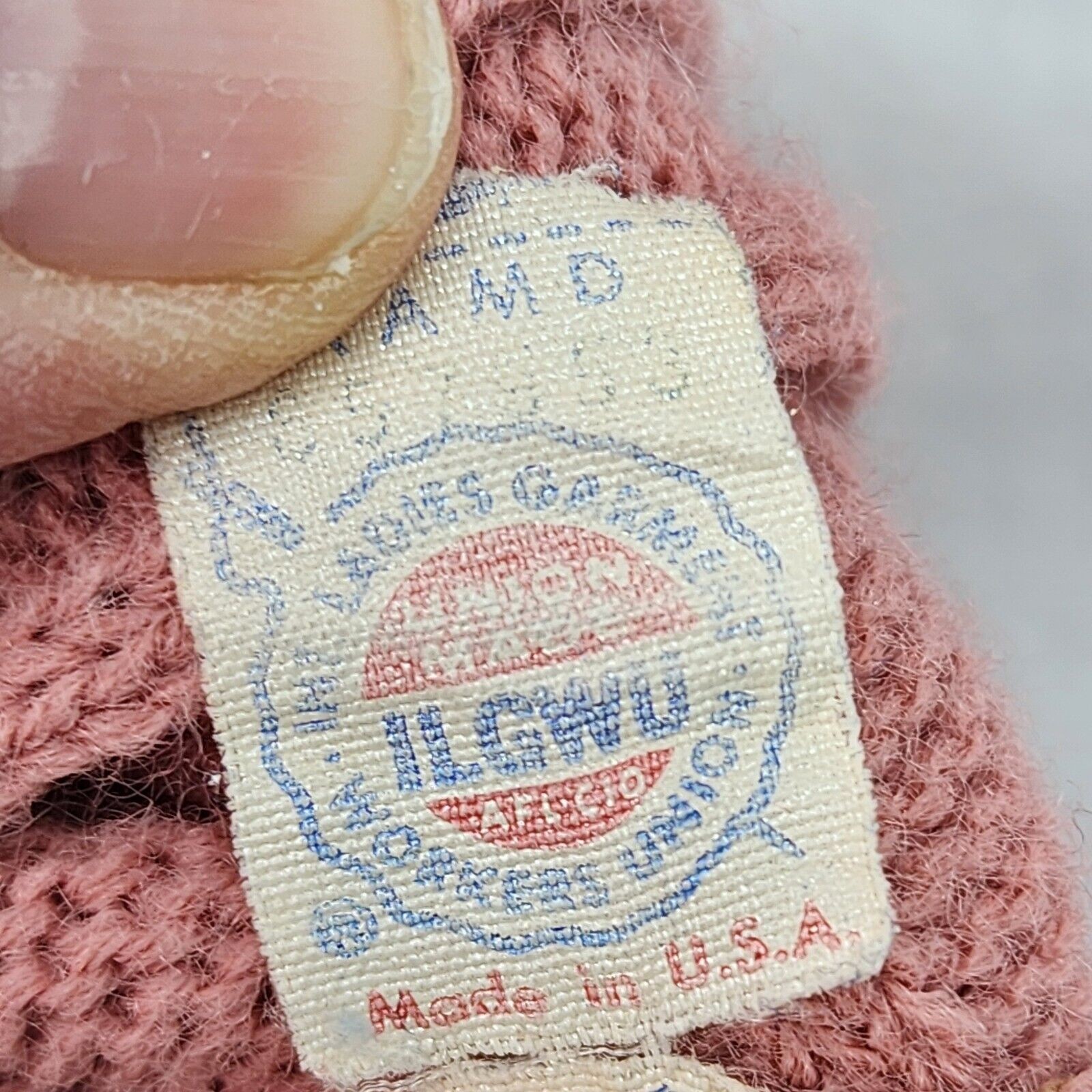 Vintage JC Penney Fashions Mom Sweater MEDIUM Dusty Pink V-Neck Cardigan Office