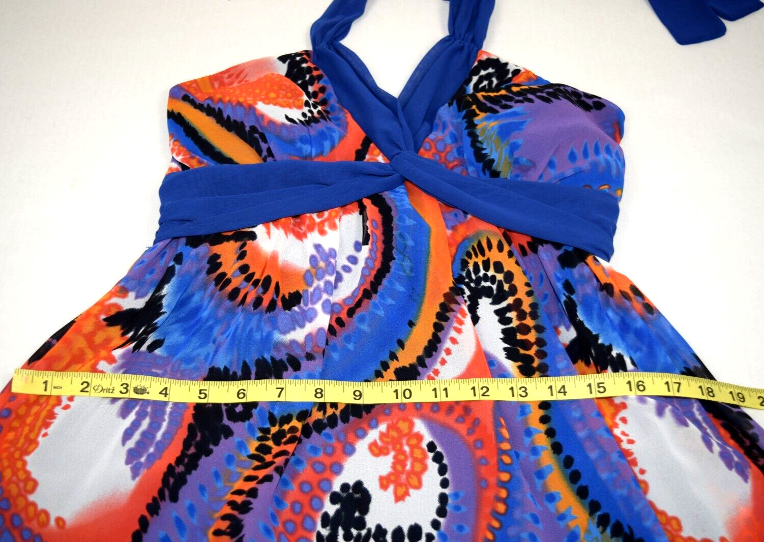 Vintage Halter Top Kitty Sexy Yet Classy Size S/M 90s Purple Blue Orange Swirls