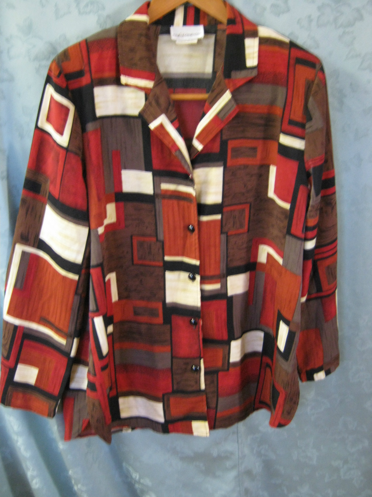 VTG 90’s Erin London Tunic Shirt Size Medium Oversized Color Block