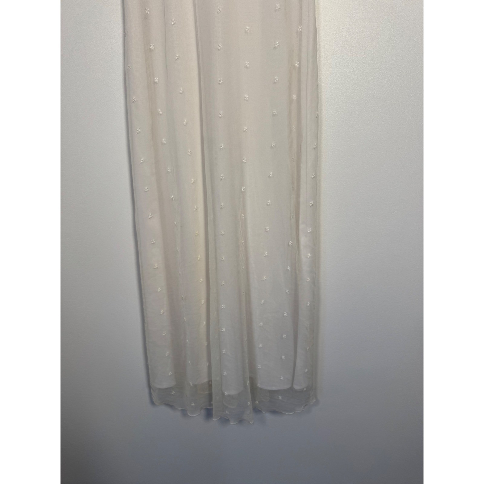 90s Vintage Rabbit Rabbit Rabbit Designs Mesh Maxi Dress Women S/M White Floral