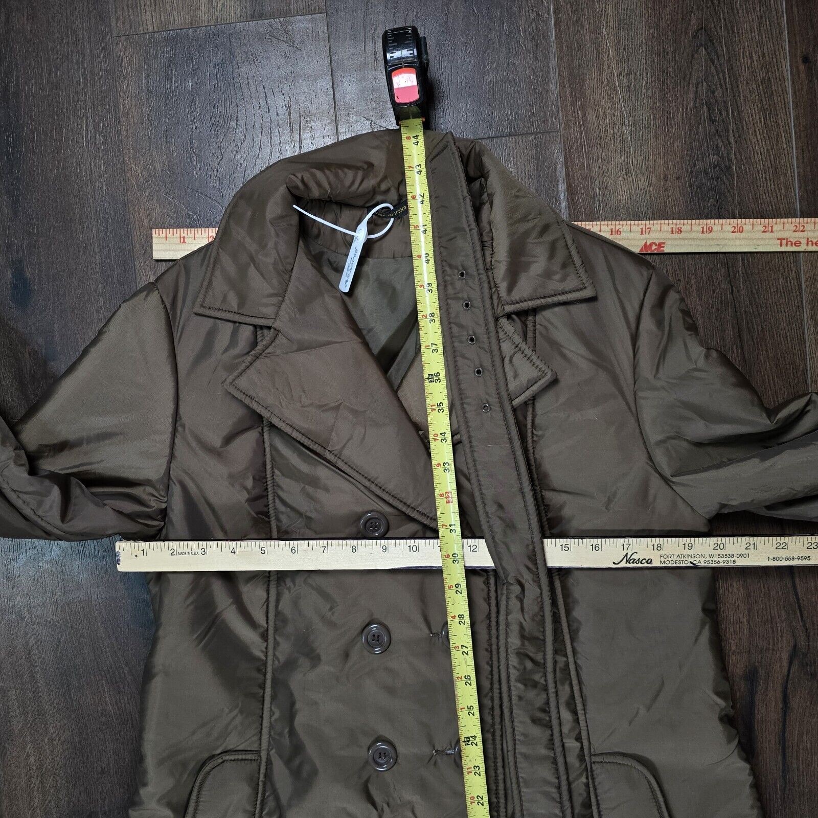 Vintage Bromleigh 14 Brown/bronze Trench Long Coat Jacket Belted Lightweight