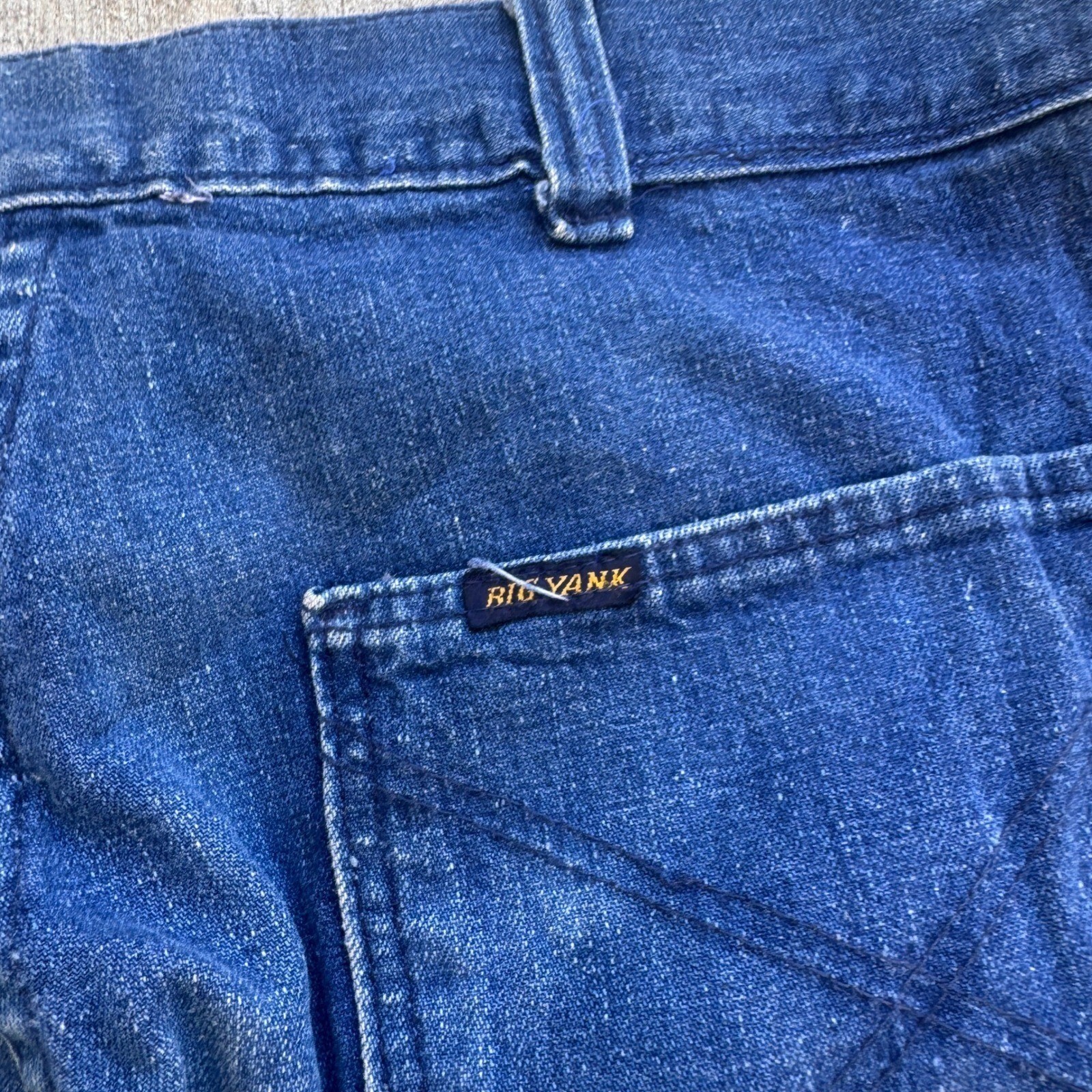 Vintage Big Yank 70s Denim Bell Bottom Flared Jeans Patch Pocket Blue 30×30
