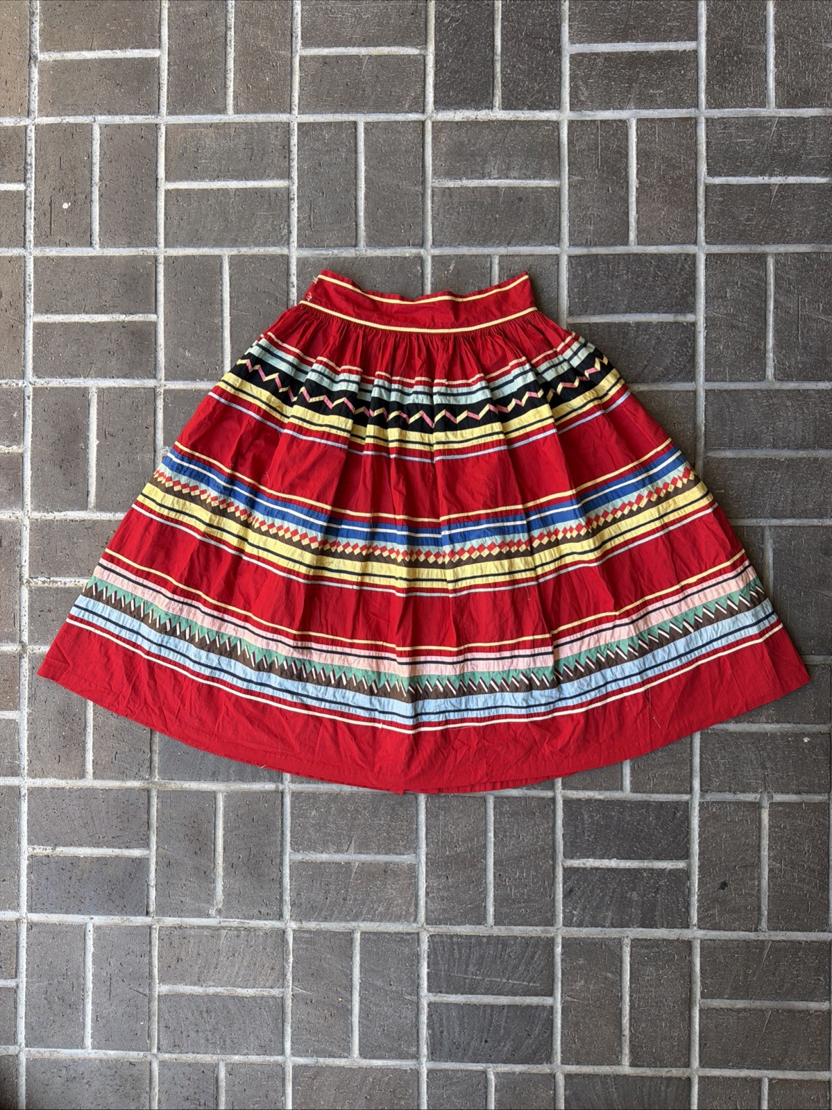 Vintage Seminole Native American Authentic Rare Patchwork Skirt 1950s 40s