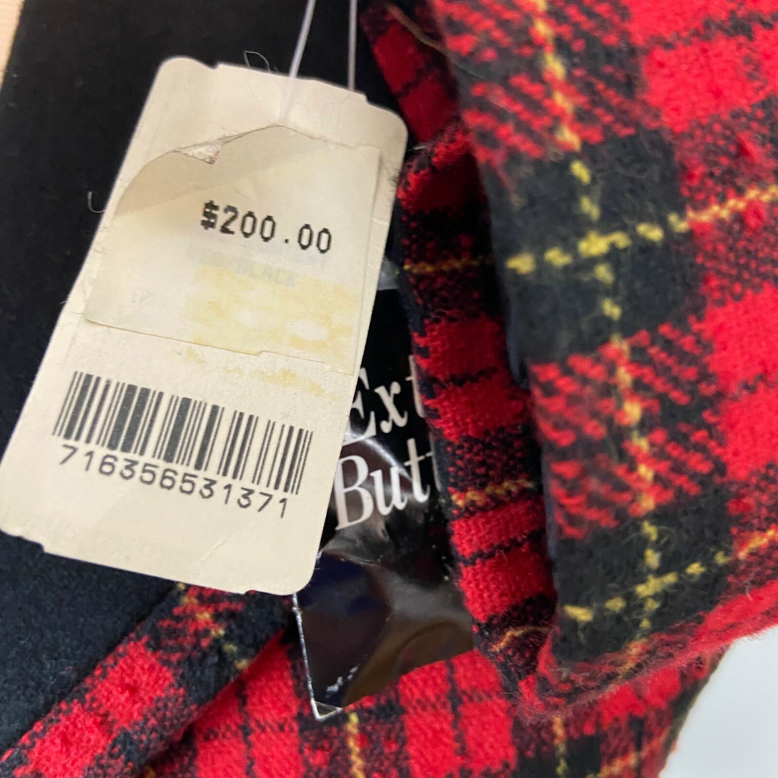 Le Suit Blazer Jacket Womens Sz 14 Red Black Plaid Long Sleeves Collared New