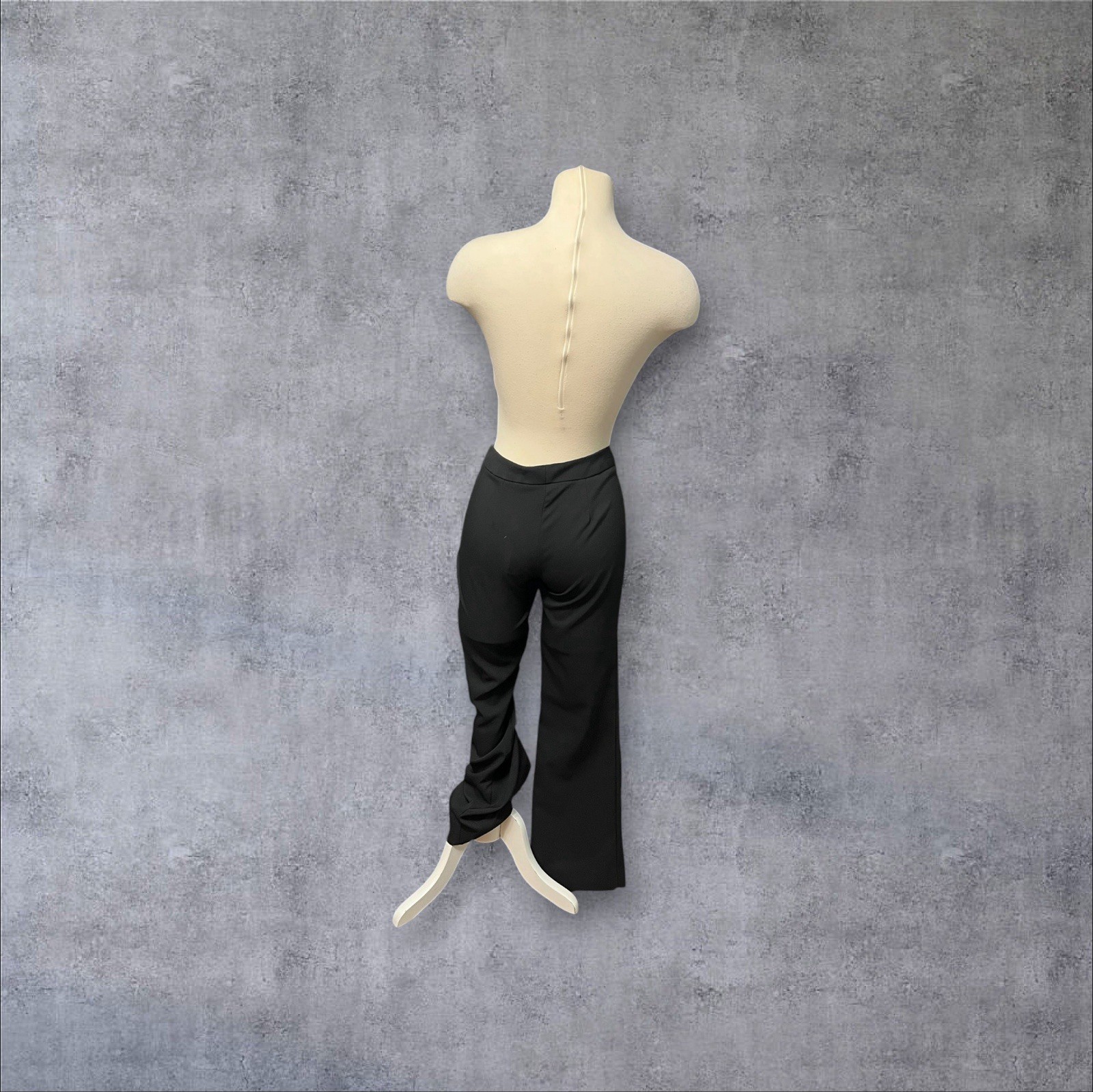 Vintage 90s High Waisted Black Chic Straight / Flare Leg Sz 3 Trousers