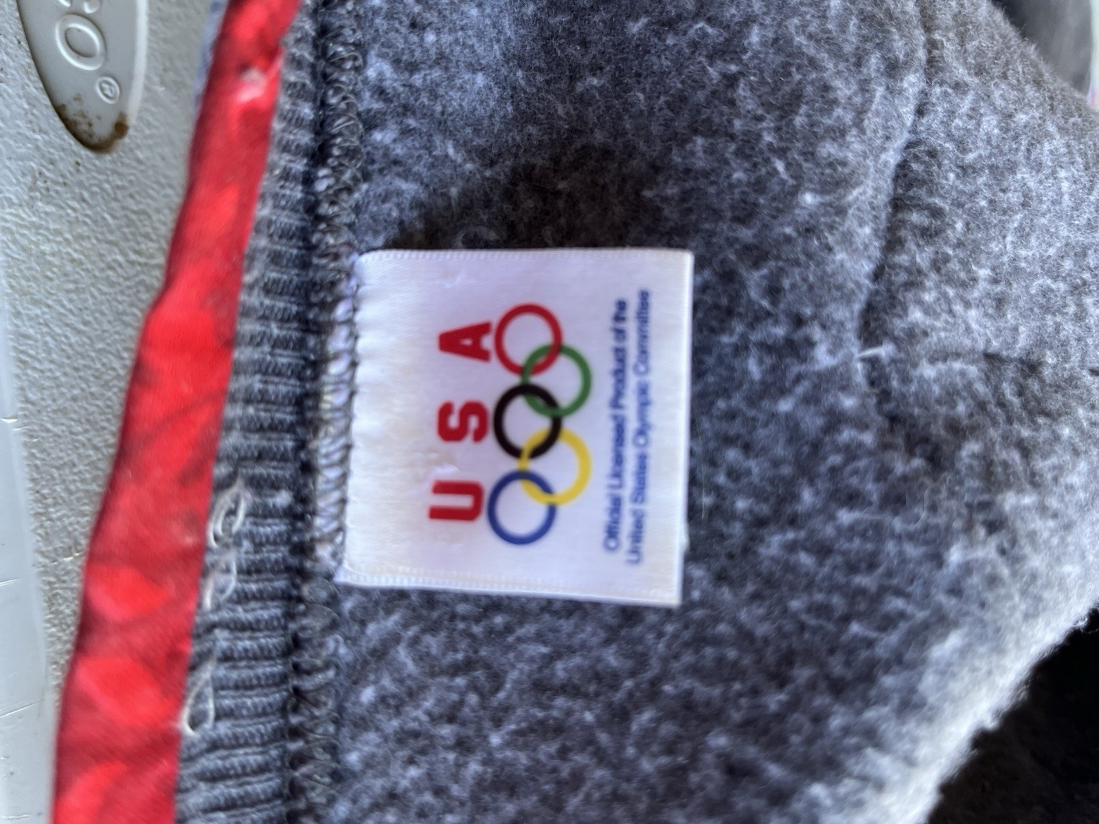 Vintage Altered USA Olympic Cardigan Sweater Womens L Gray