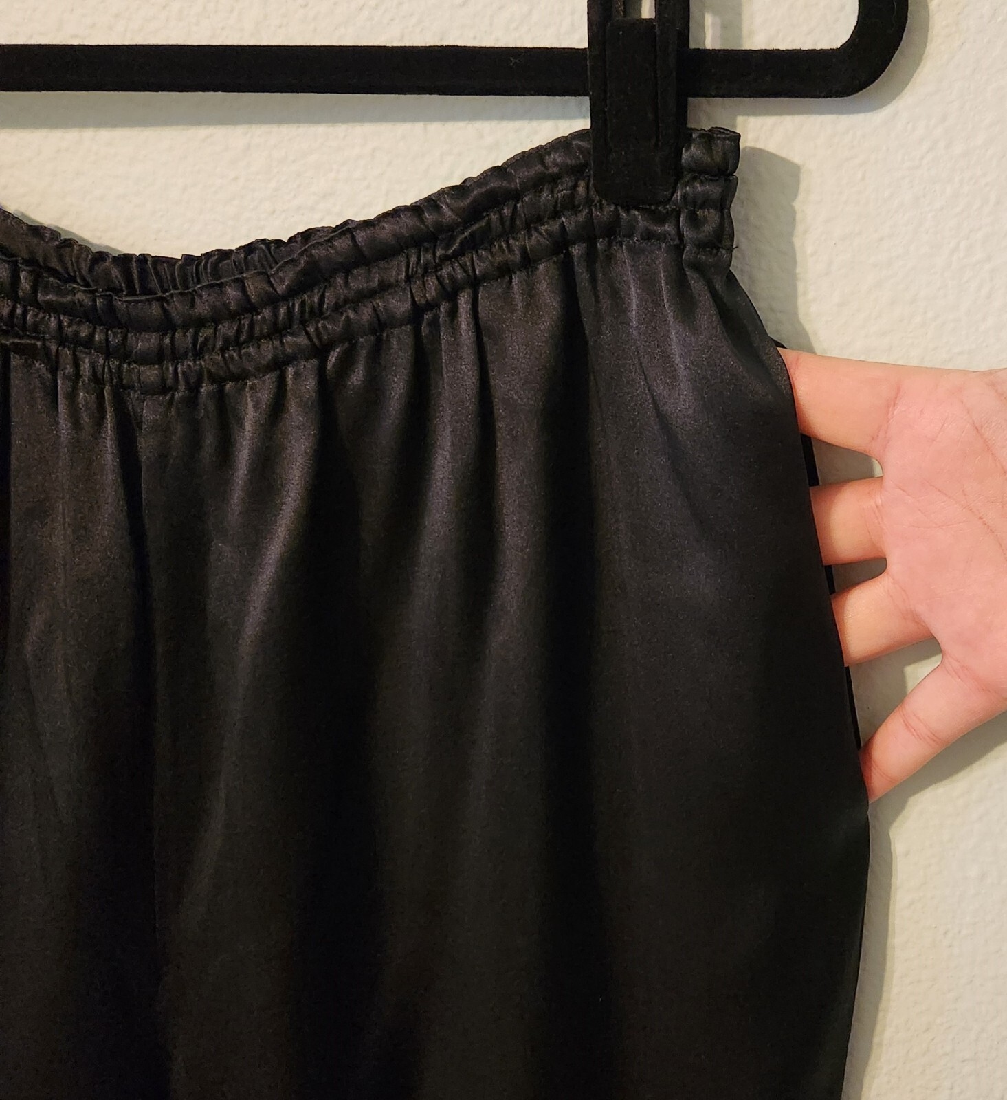 Vintage Henri Bendel Black 100% Silk Elastic Waist Lingerie Pajama Pant Size S