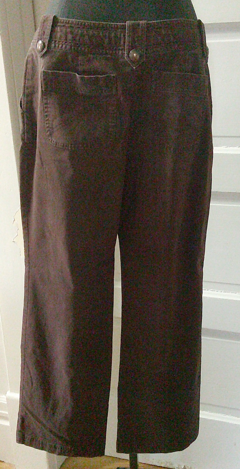 80’s TALBOTS Brown Button Flap Belt Loops Flat Front Jeans 12P