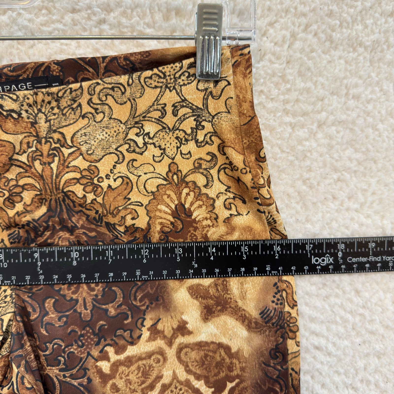 90s Y2K Vintage Bootcut Flare Pants 4 26 Brown Pattern 70s Boho Hippie Festival