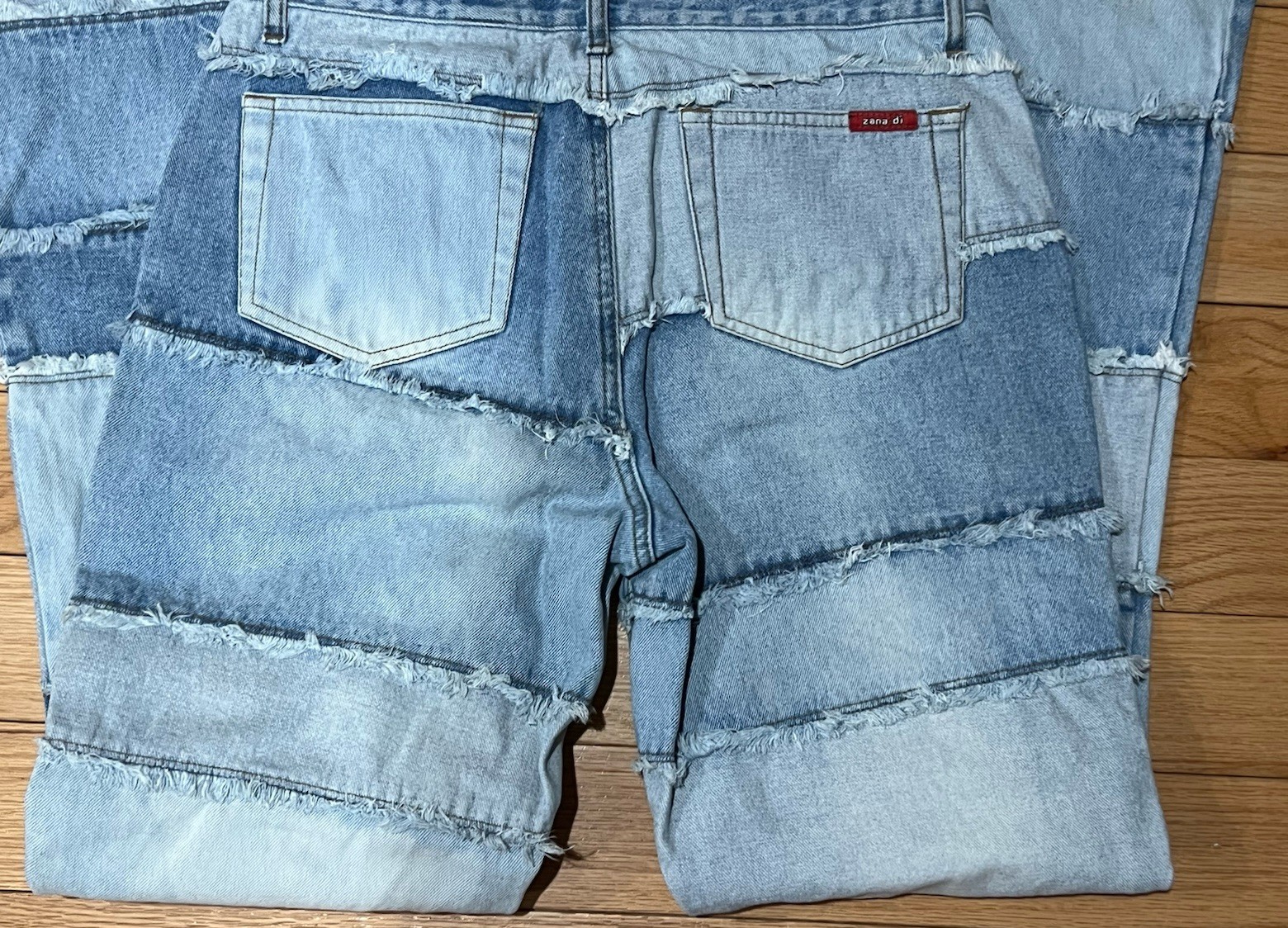 Women’s VTG 90’s Zana Di Flare Jeans 32×31 Patchwork CLEAN Sz 11