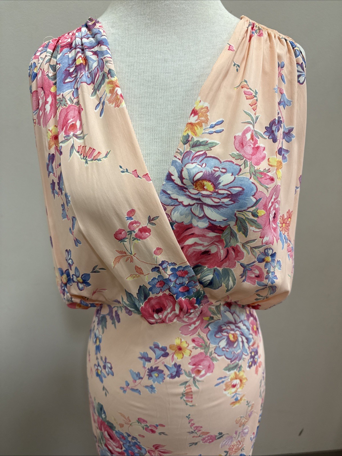 1940s Floral Bias Cut Nightgown