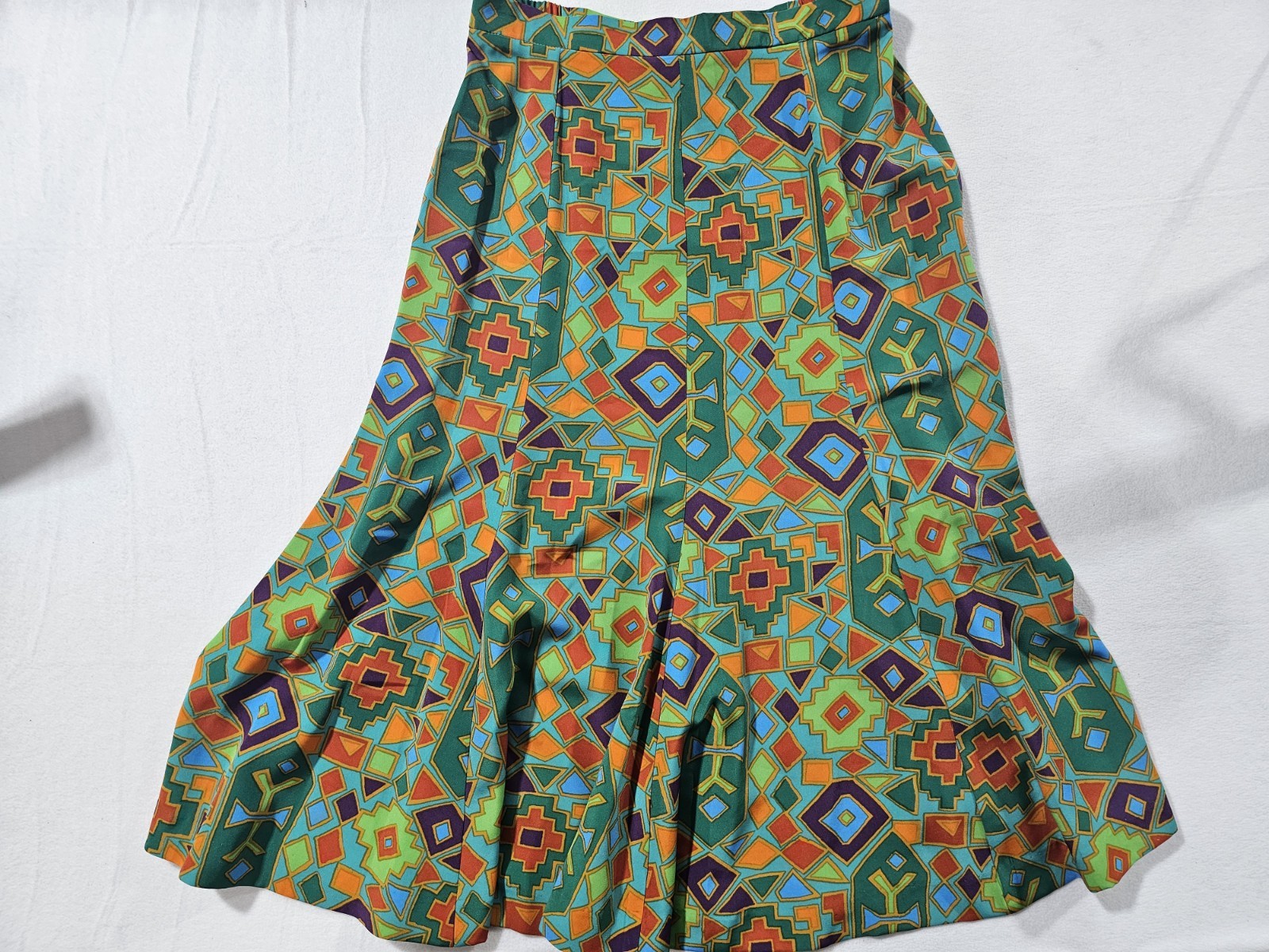 Retro 90s Geometric Print Set Deadstock NWT Art Eclectic Grandma Blazer Skirt M