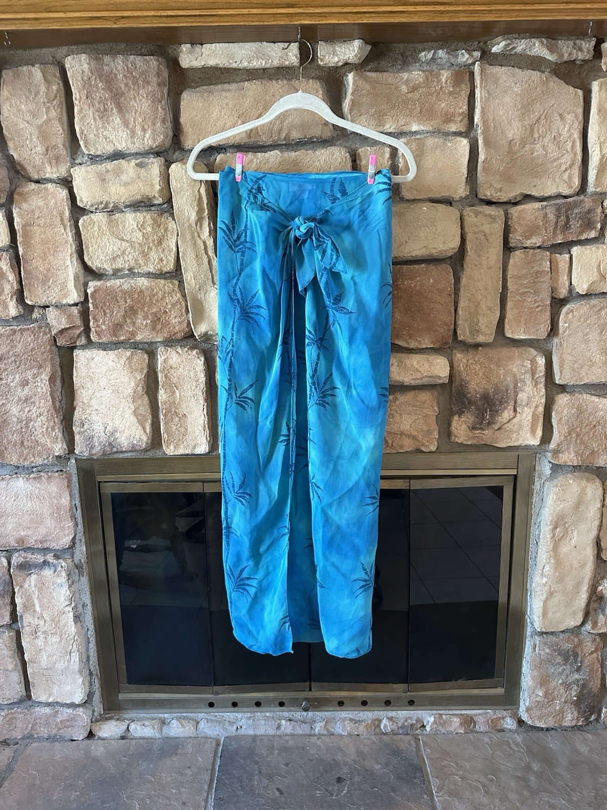 VTG Caché 80s/90s 2pc Set Blue Hawaiian Beach Skirt & Top Sz 4 Womens Rayon Y2K