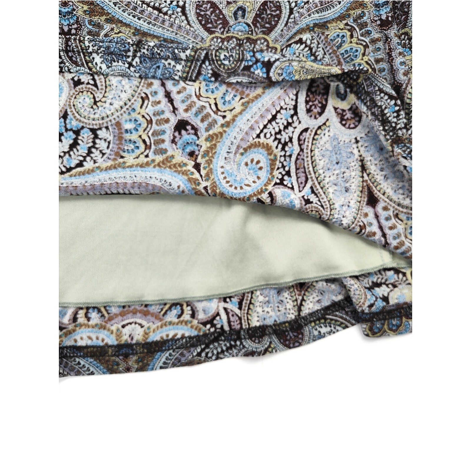 Vintage 90s Y2K Stretch Paisley Skirt Brown New York City Midi Whimsigoth M L