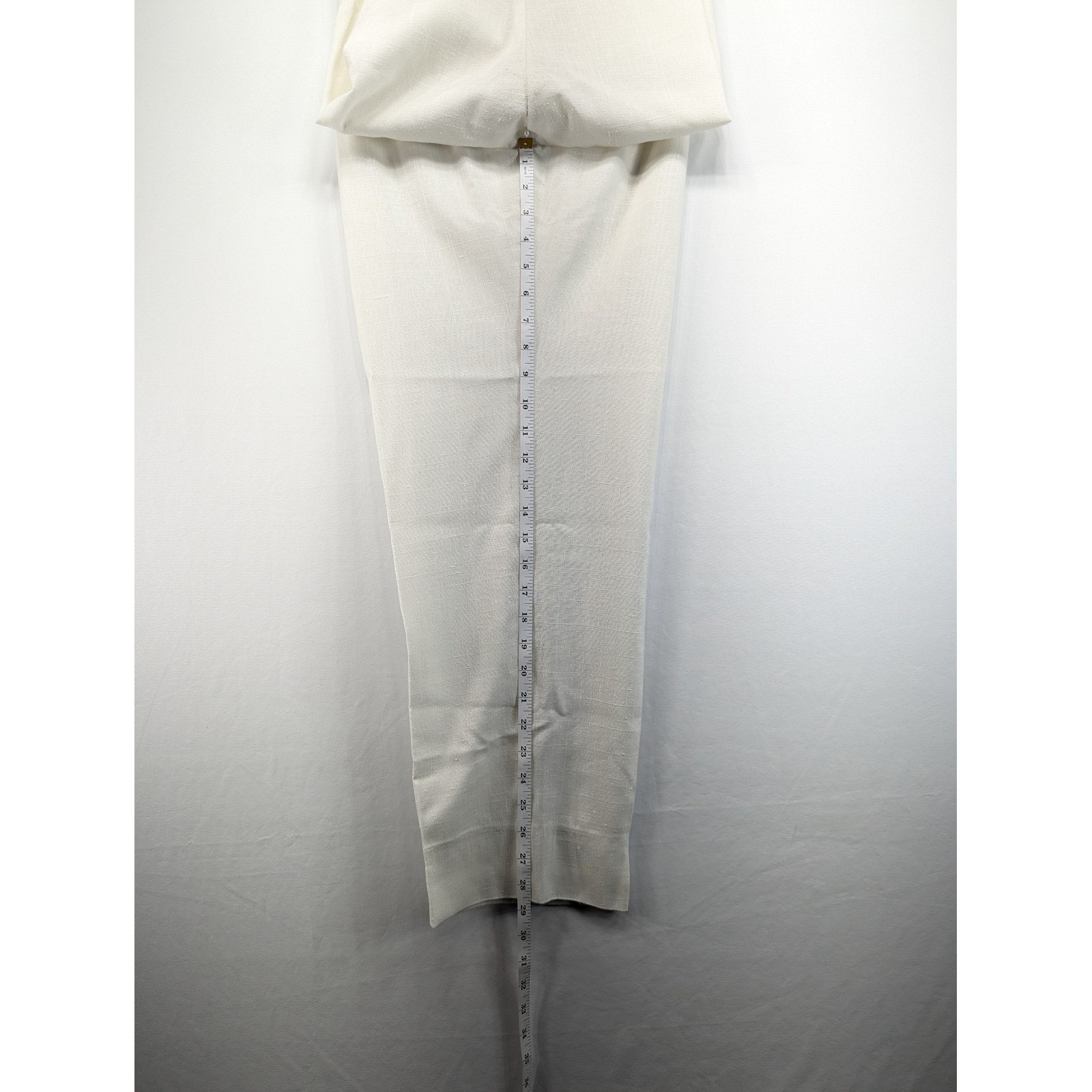 Stockton of Dallas Vintage Cream Pleated High Rise Straight Leg Trousers Size 18