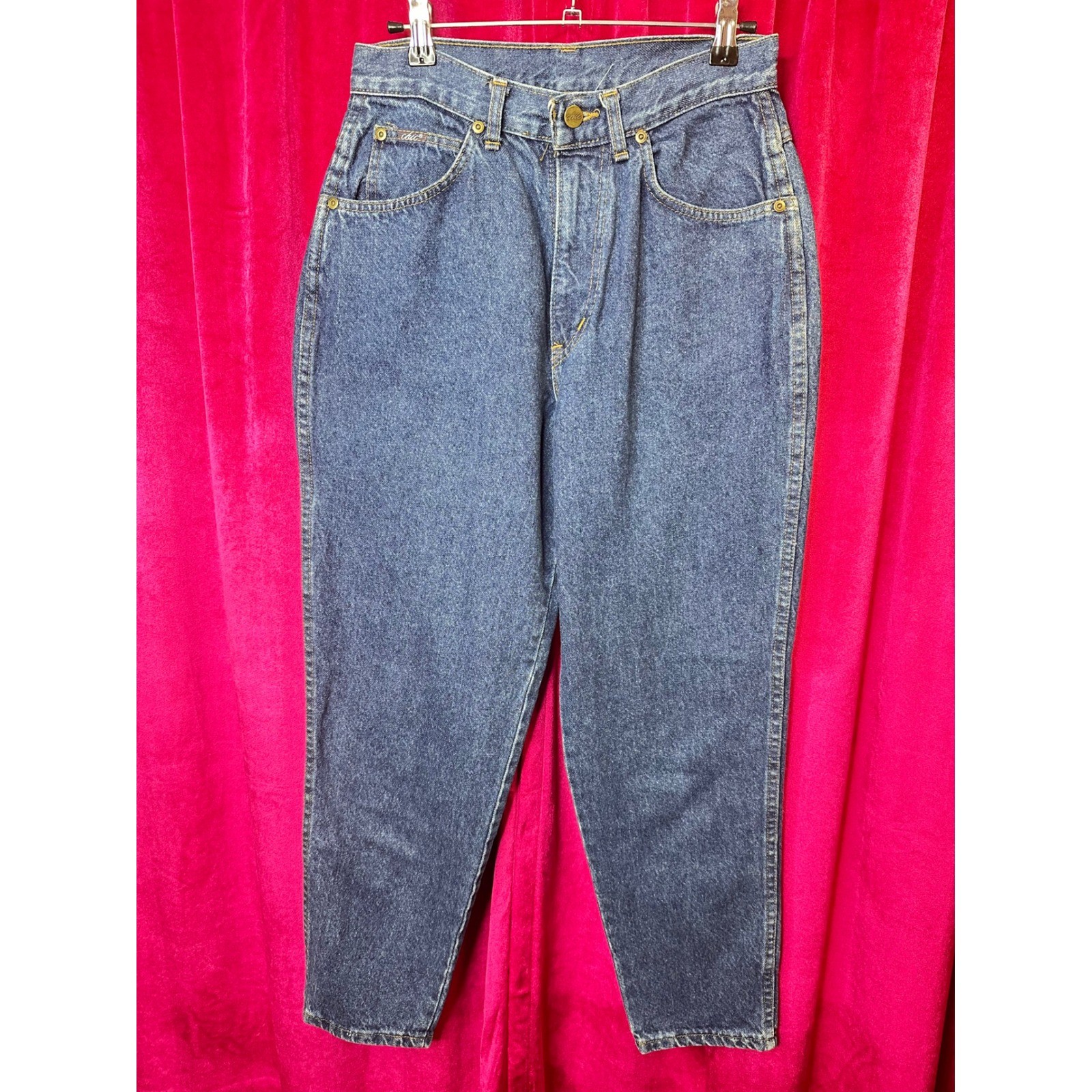 Chic Vintage High Waisted Mom Jeans Medium Wash Tapered Leg Petite 10P