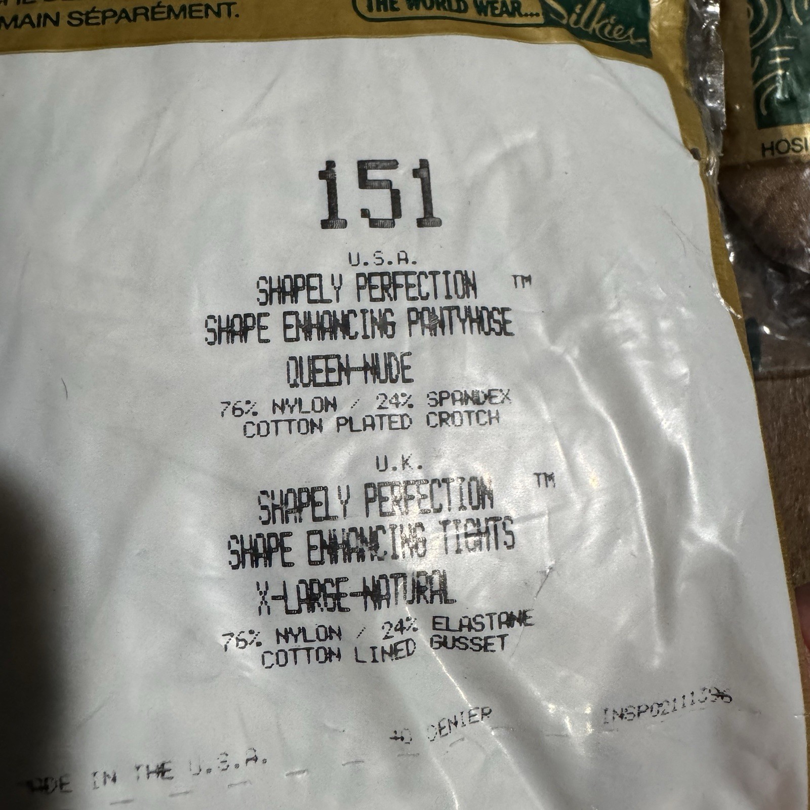 3 Vtg Silkies Shapely Perfection Pantyhose XL Queen Nude 151 Made USA New Sealed