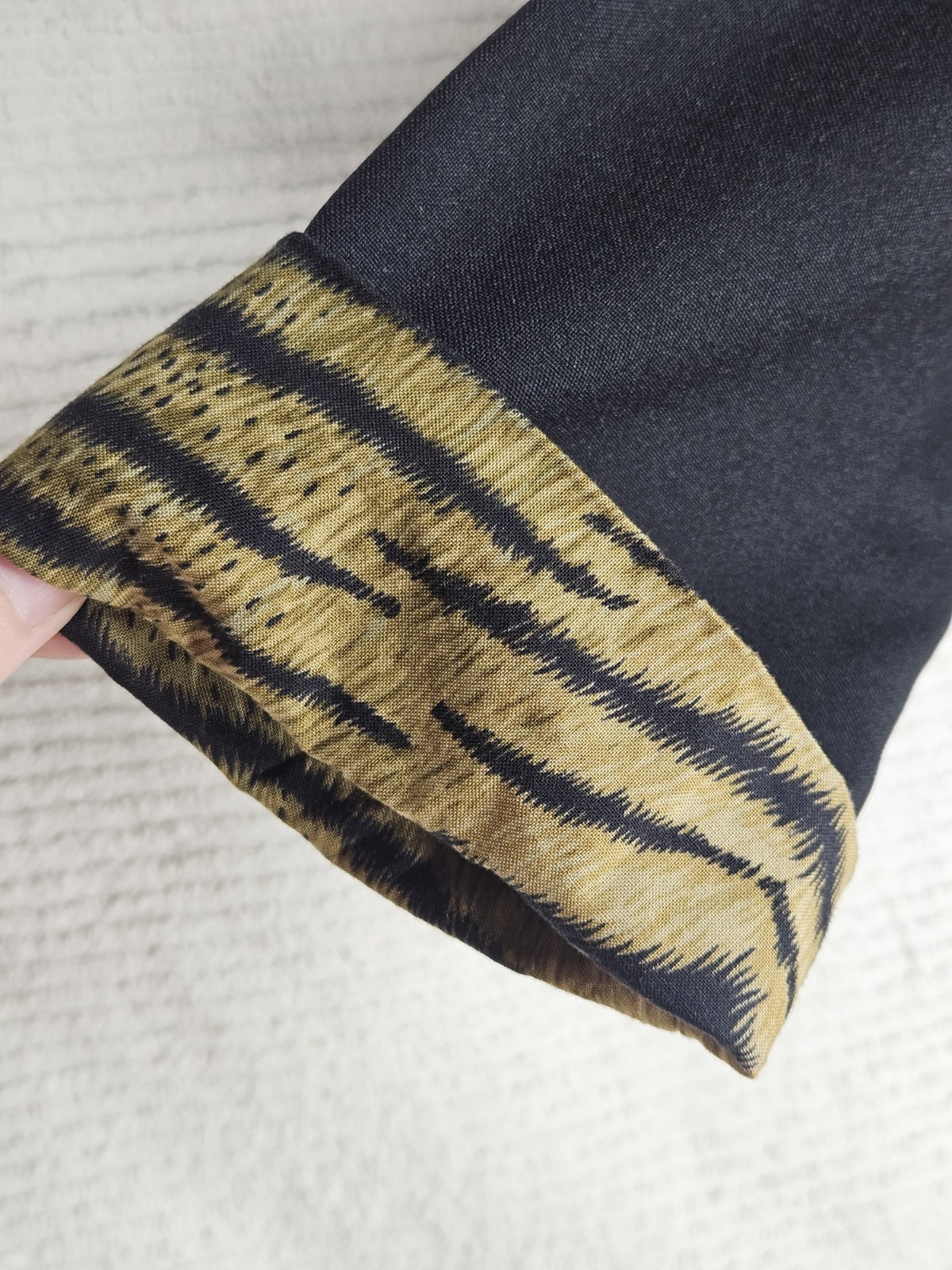Vintage 1990s Zebra Jacket Tunic Coat Black Poly Knit 50s Style Retro Large