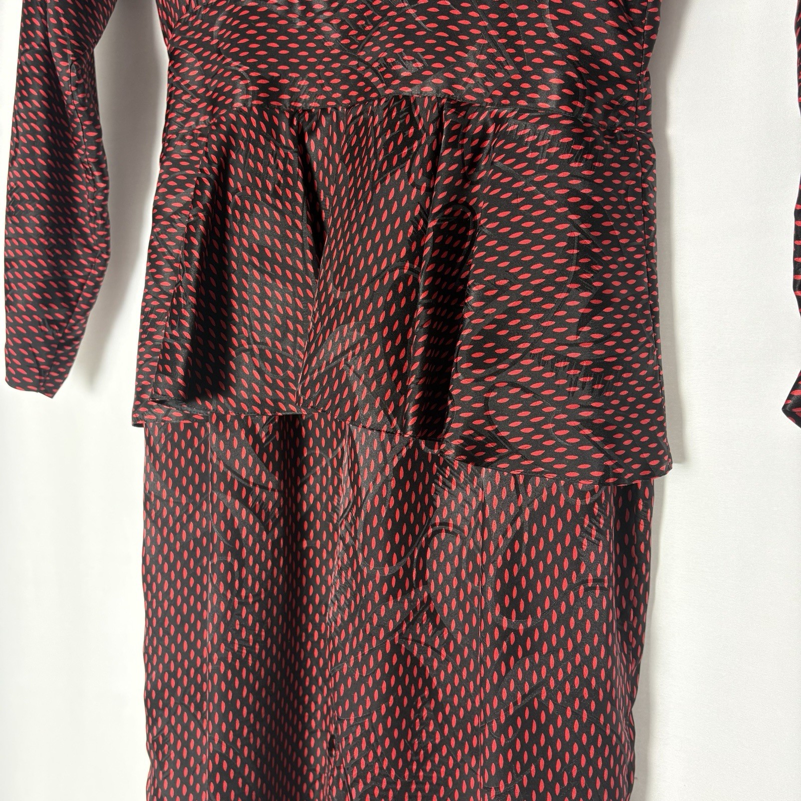 SK & Company Vintage Women’s 100% Silk Dress Red Black