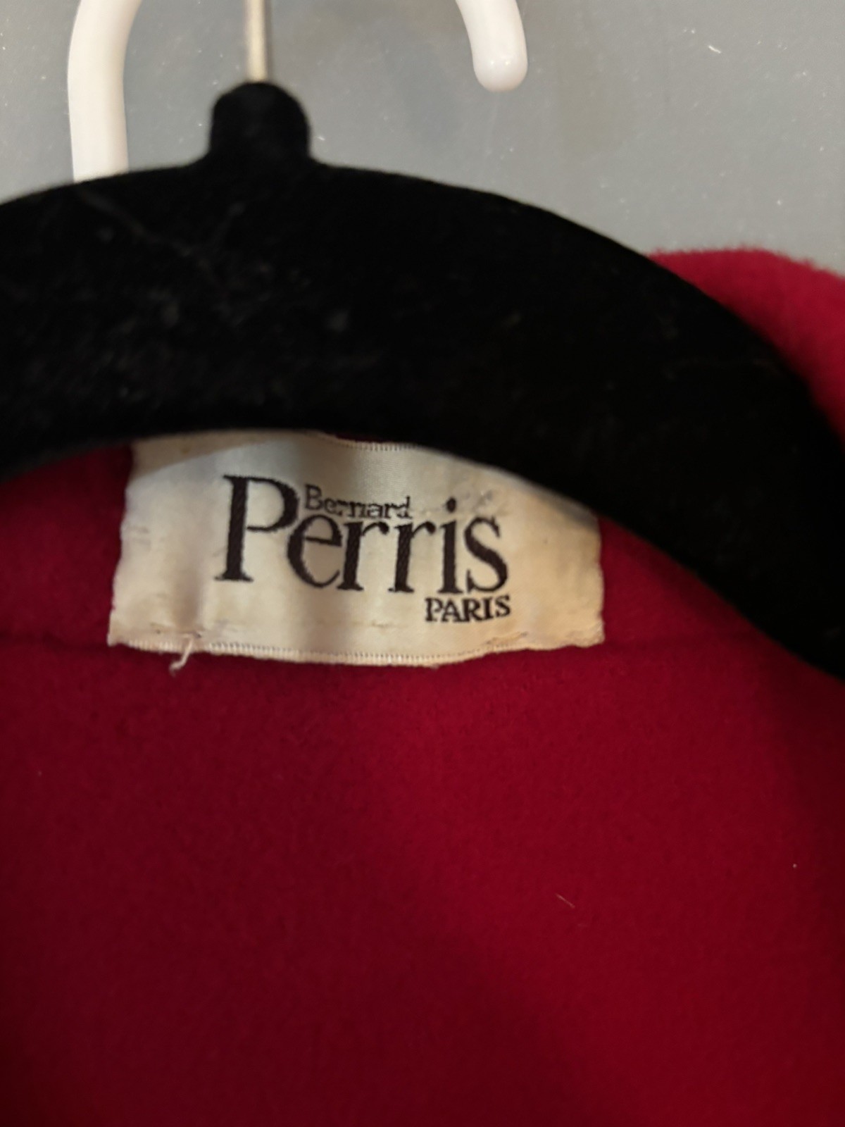 Bernard Perris Paris Vintage 100% Red Wool Pea Coat XL