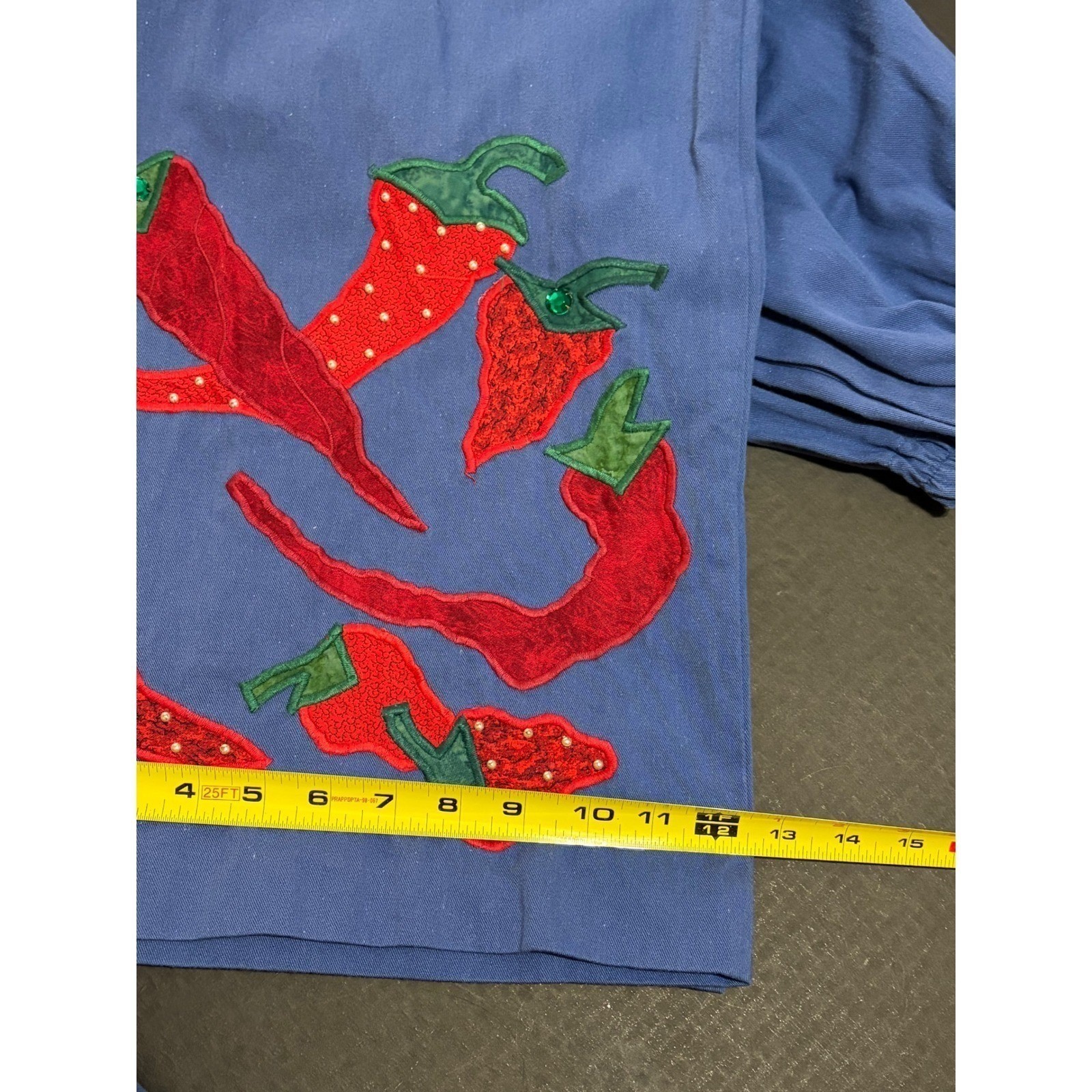 Vtg Alfredo’s Wife S 2 Pc Vest Wide Leg Pants Chili Pepper Appliqué Southwest
