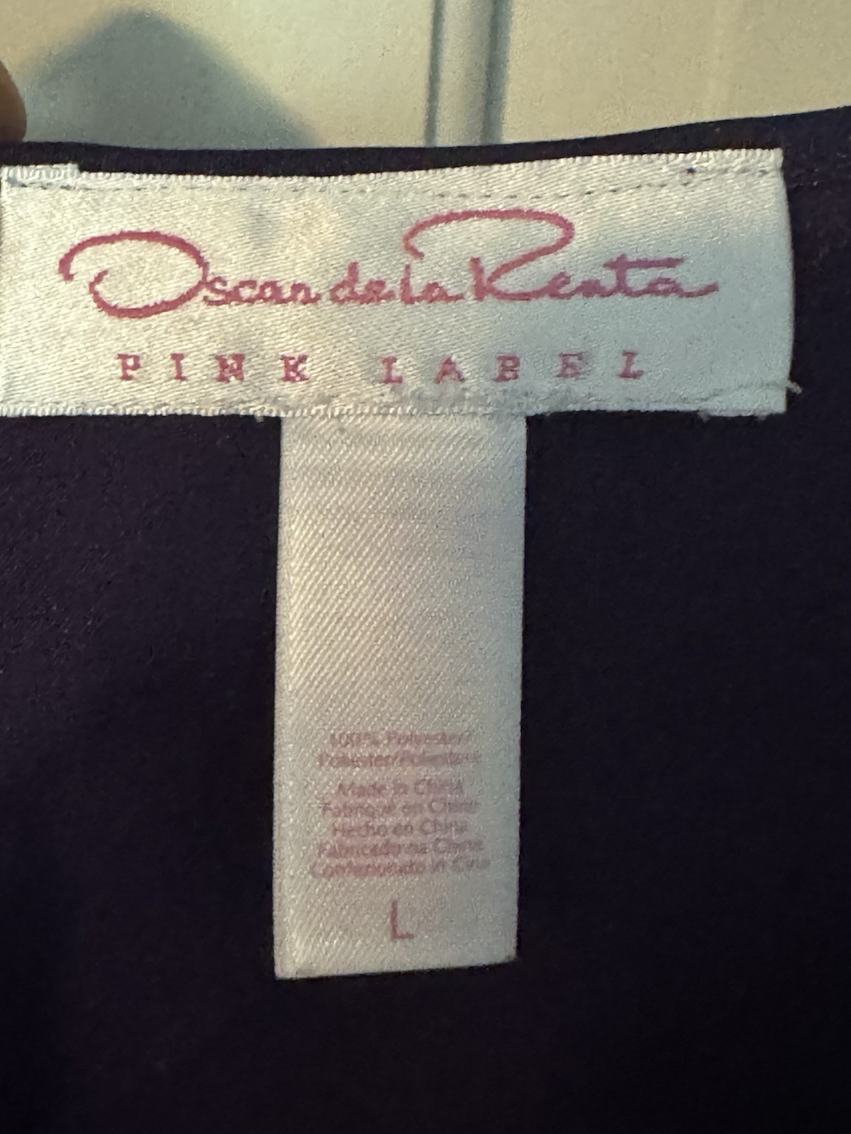Vintage Y2K Oscar de la Renta Pink Label Satin Slip Dress Purple Sz L Lingerie