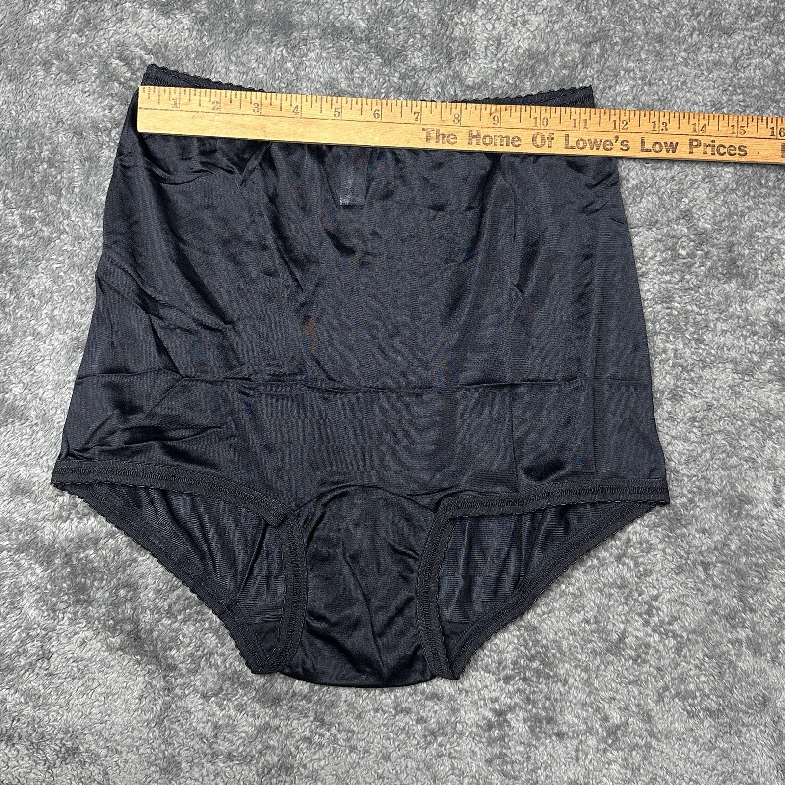 2 PAIR Bali 2142 Black S/5 100% Nylon Satin Full Cut Brief Panties High Waist