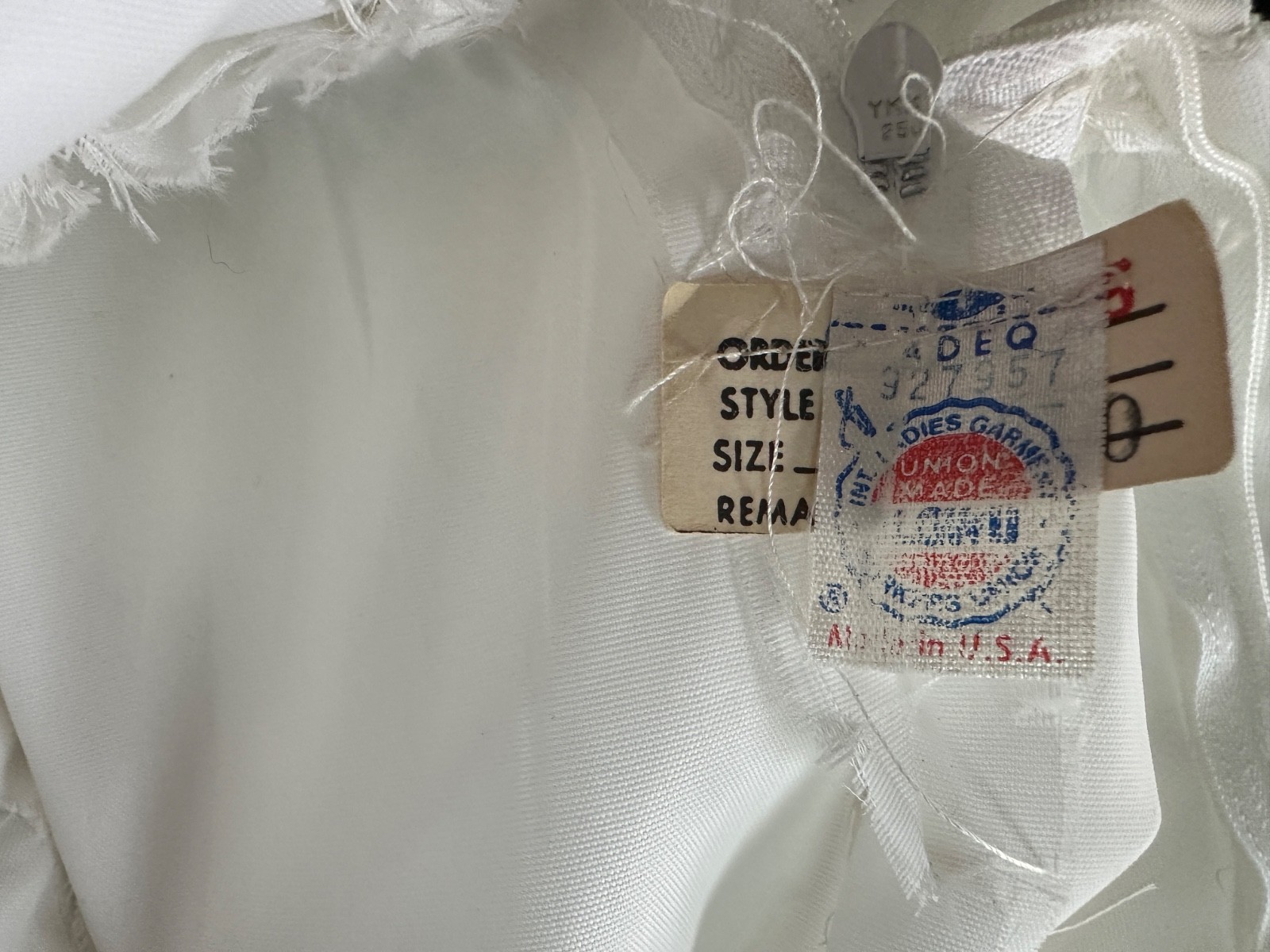 Vintage 1970s White High Neck Nylon Chiffon and Lace Wedding Gown