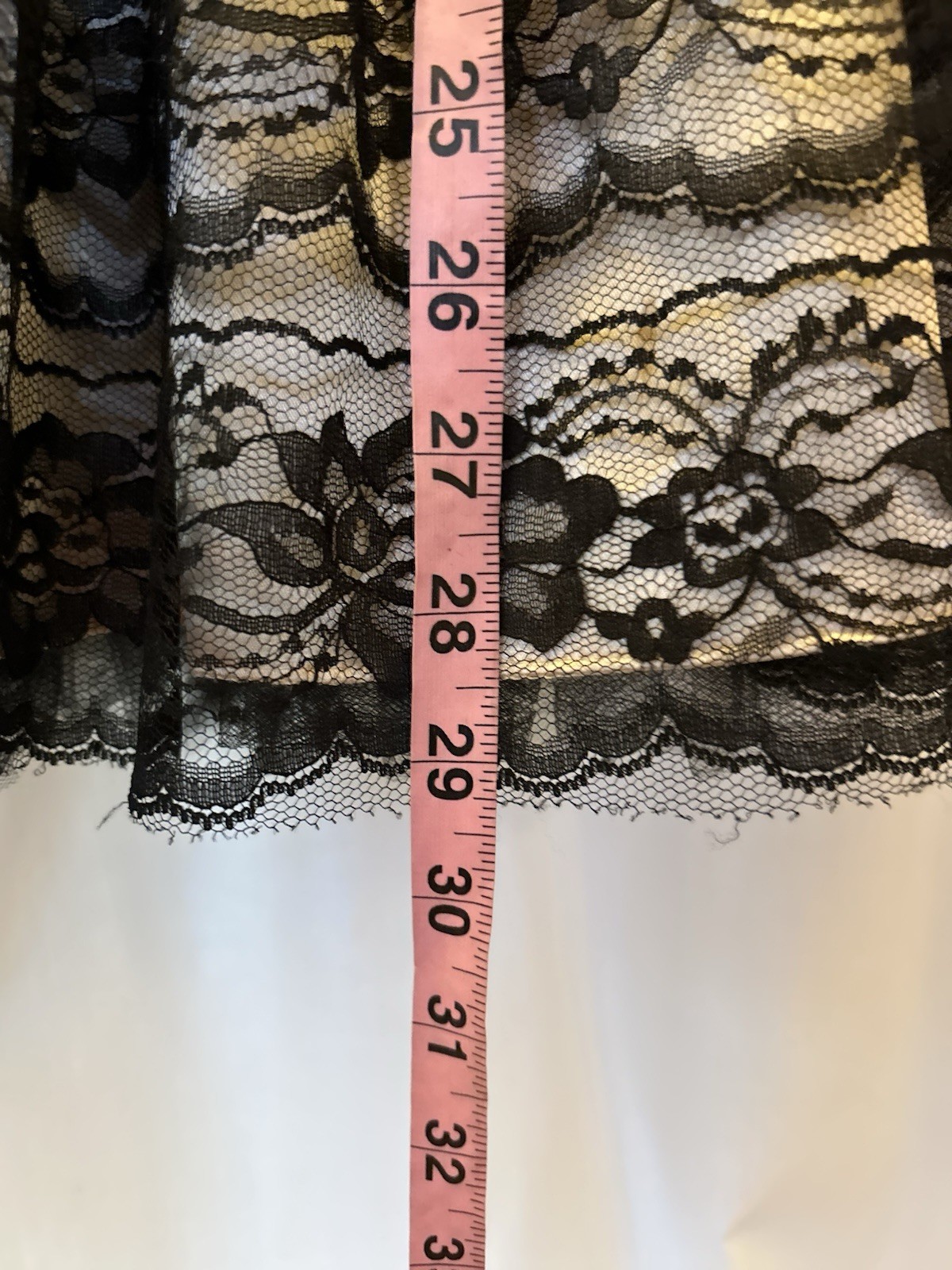VTG 90s Gunne Sax Black Lace Champagne Satin Strapless Formal Prom Mini Dress 4