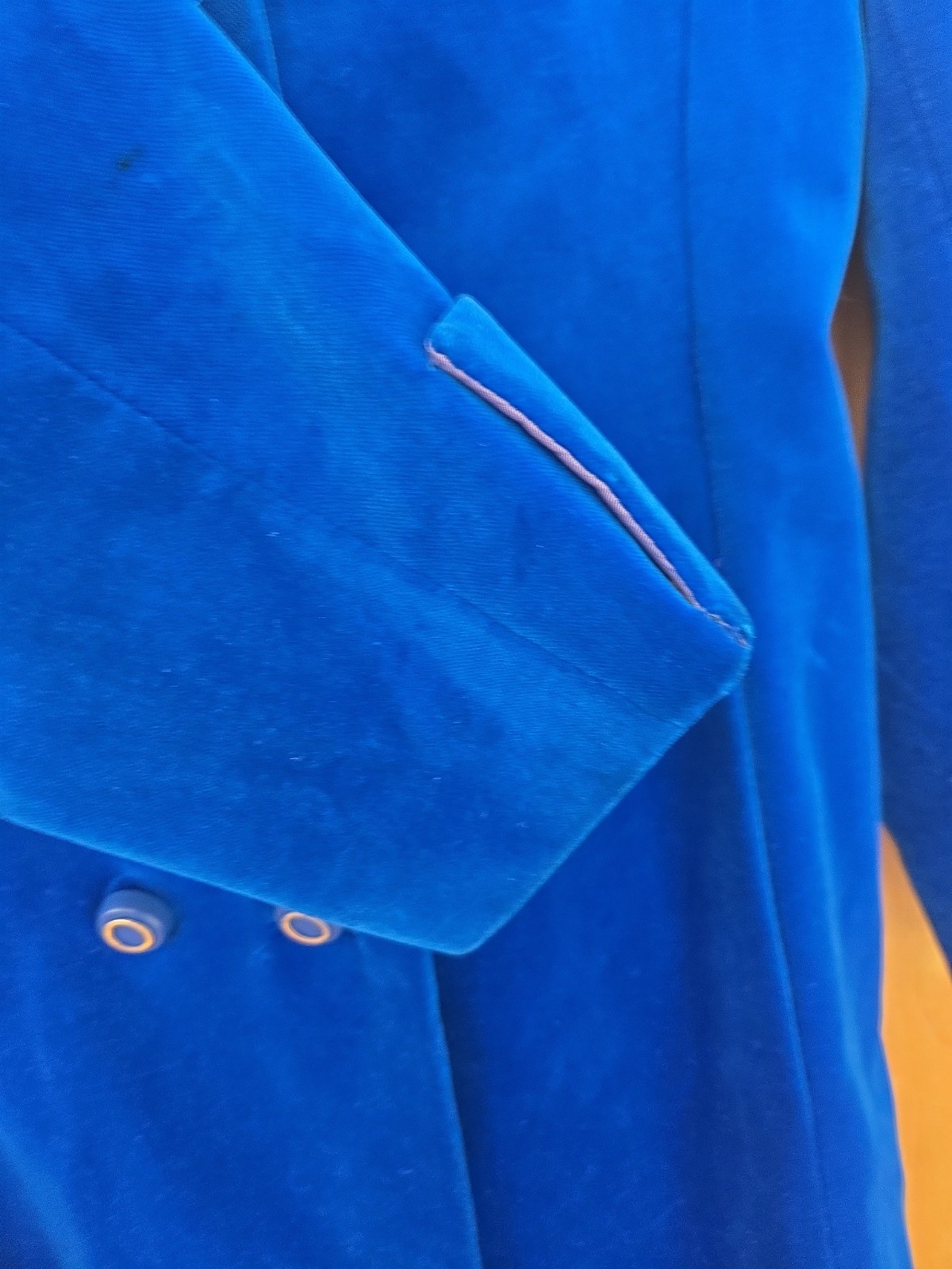 Surrey Classics 1960’s Double Breasted Blue Velvet Coat Size 8 Rare