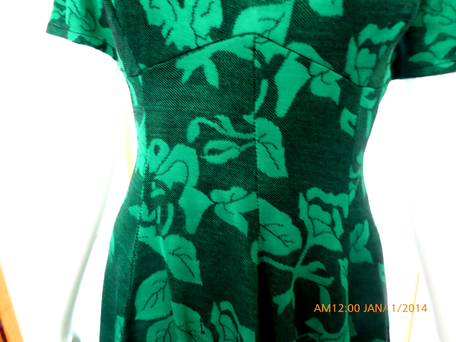 VINTAGE PRINCESS SEAM FLARED FITTED DRESS WITH MANDARIN COLLAR