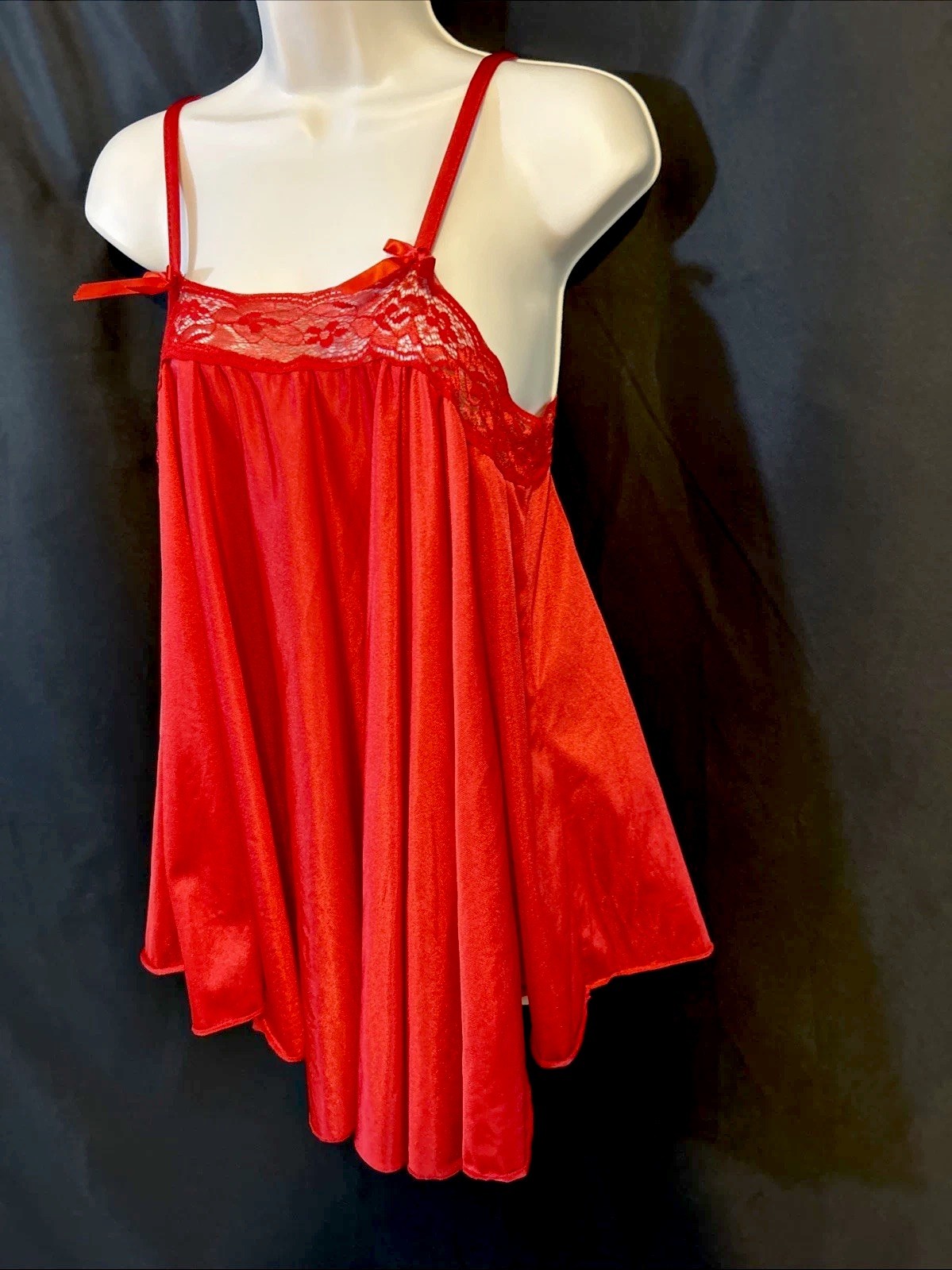 Petra Fashion Vintage Baby Doll Night Gown Chemise Red Size Small