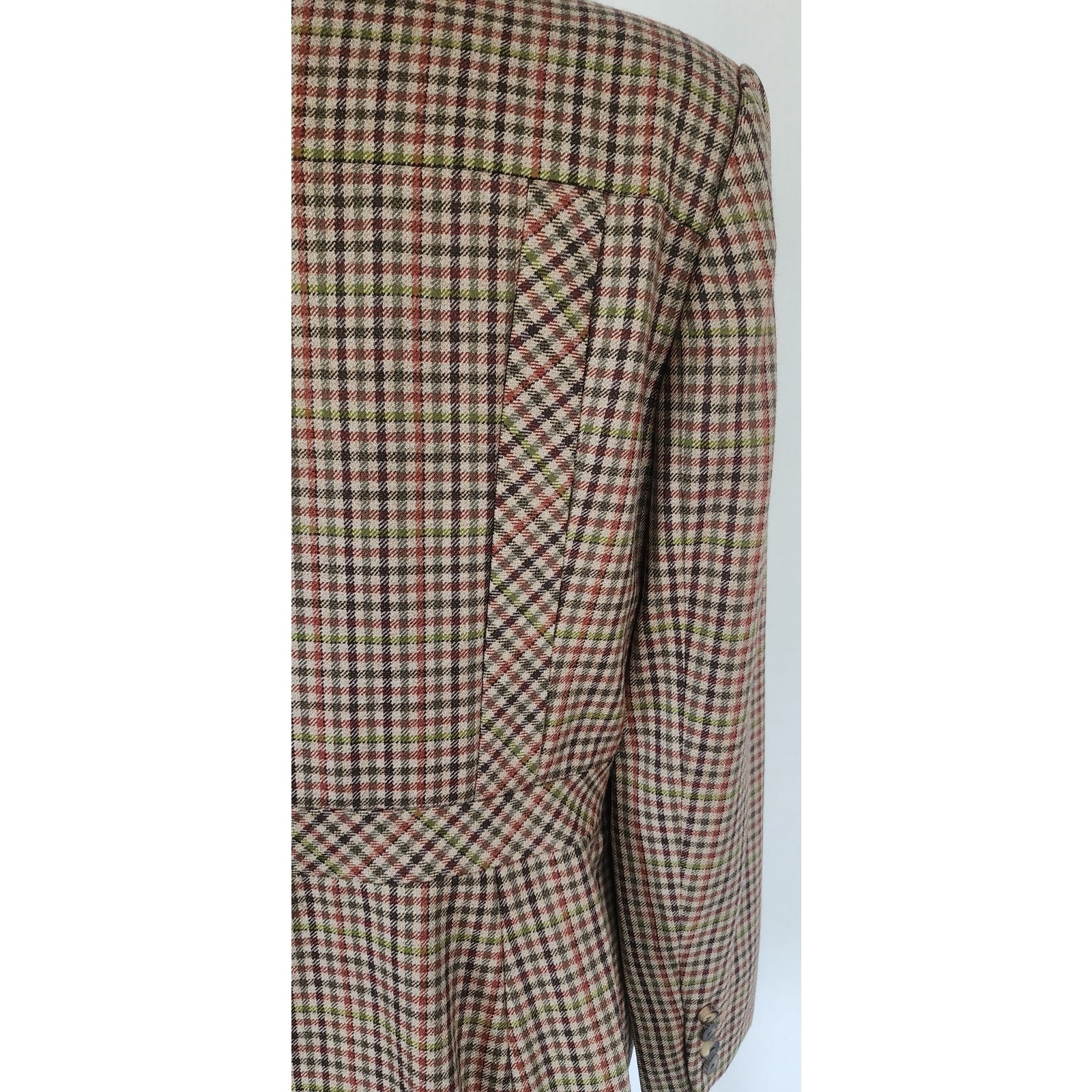 Vintage 1970s Bill Blass Wool Blazer Houndstooth Wool Jacket Neiman Marcus / L