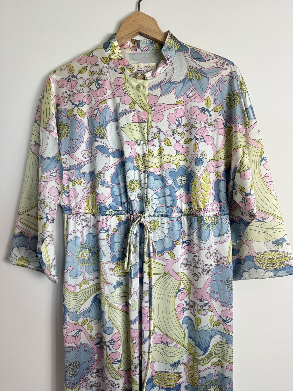 1960s Vanity Fair Floral Cherry Pattern Nightgown Robe Small – Read Description