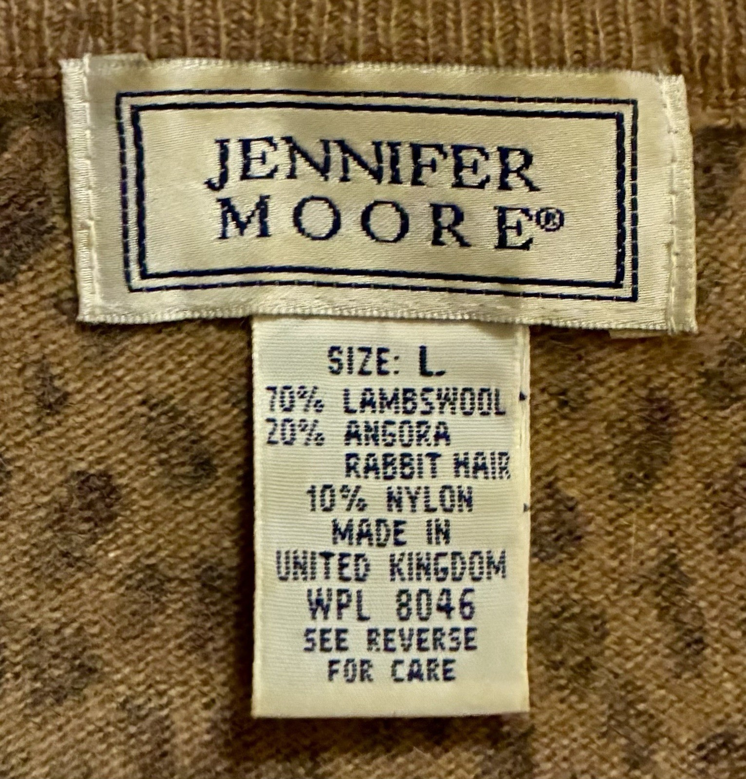 JENNIFER MOORE VINTAGE 1980S LEOPARD PRINT LONG SLEEVED WOMENS BLOUSE