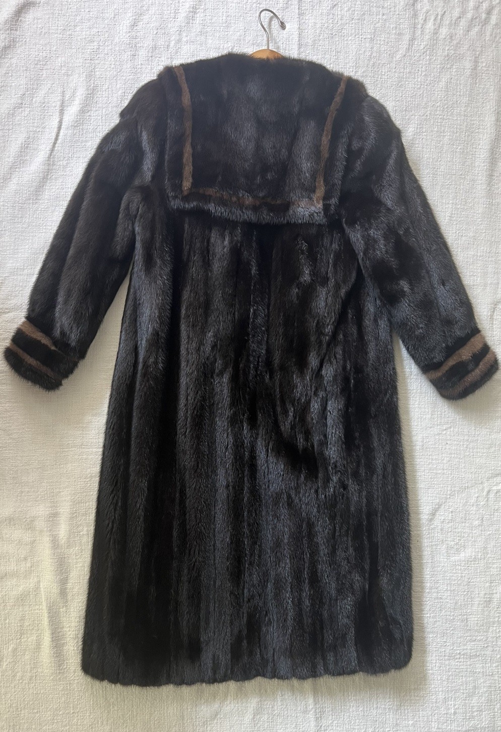 VTG Mink Fur Long Full Length Coat Custom Womens Brown/Demi Sailor/Nautical READ