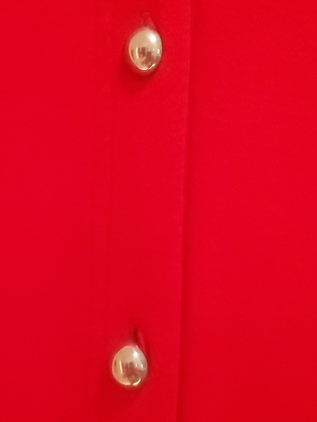 Vintage 1980s Christmas Red Dress Long 100% Cotton Sz 10 Silver Button Ann Tjian