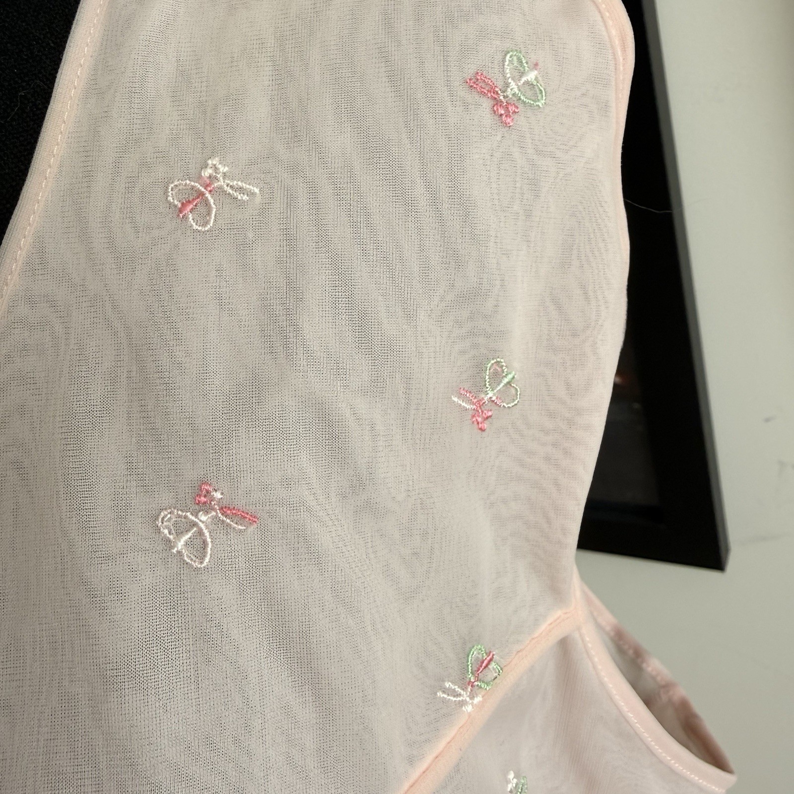 Luxite by Holeproof Nightgown L/XL Pink Embroidered Full Sweep 40s 50s Vintage