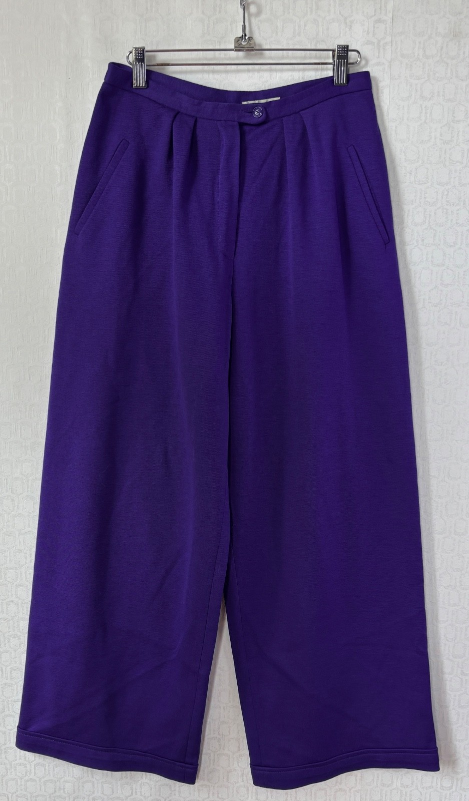 VTG 90’S SONIA RYKIEL PURPLE WOOL KNIT BAGGY WIDE LEG PLEATED TROUSER PANTS*XS/S