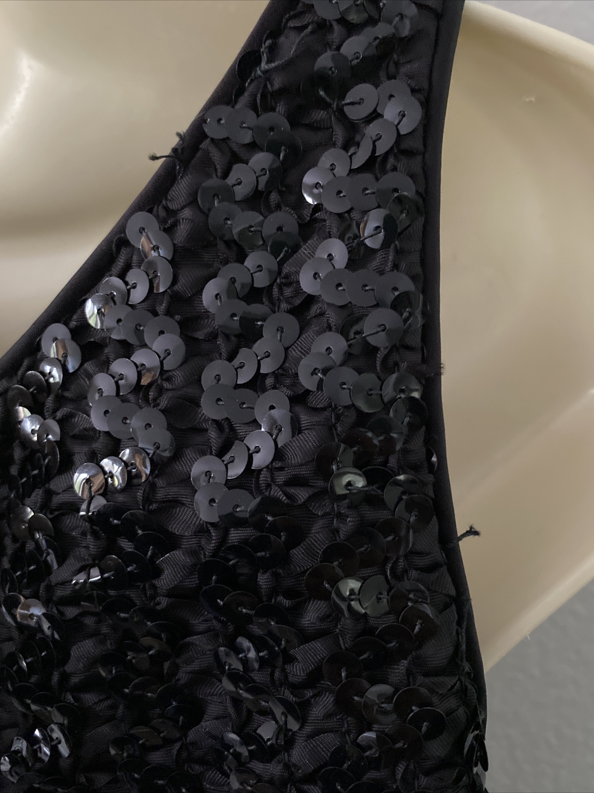 Vintage 1960s Another Ann Barry Jr. Black Sequin Princess Style Dress Size 9