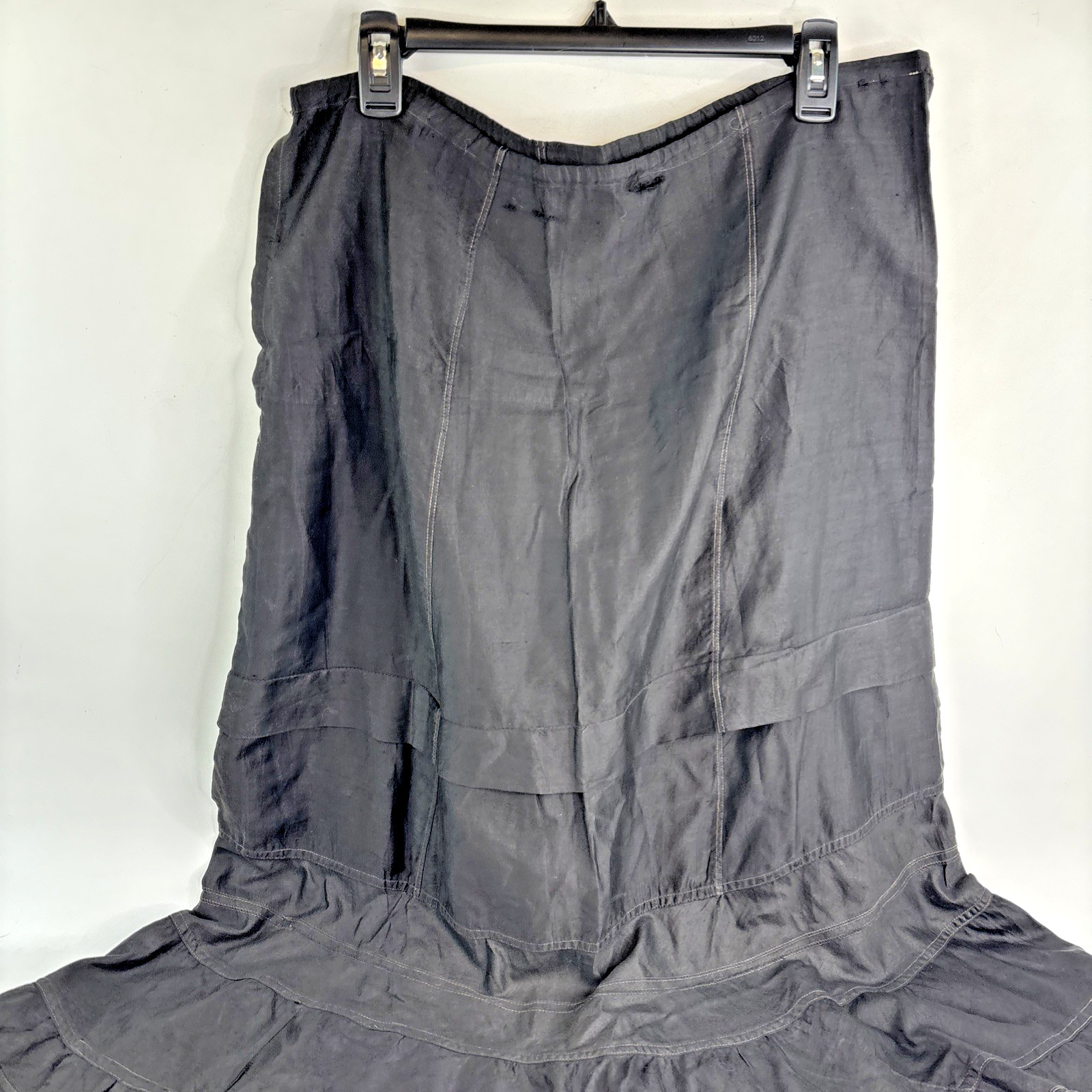 Antique 1890/1900 Victorian Edwardian Black Mourning Petticoat Skirt Slip