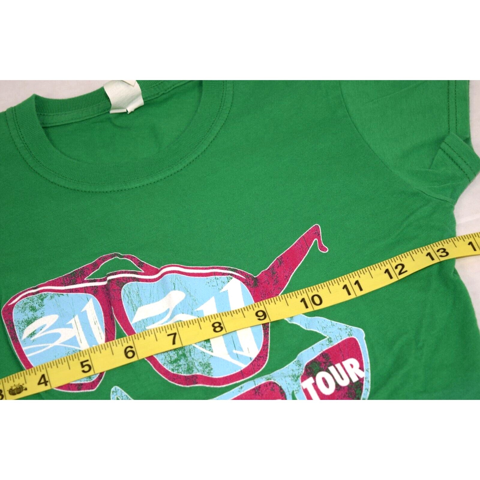 Vintage T-Shirt 311 Summer Tour Optima Size S 90s Lime Green Graphic Tee c.2009