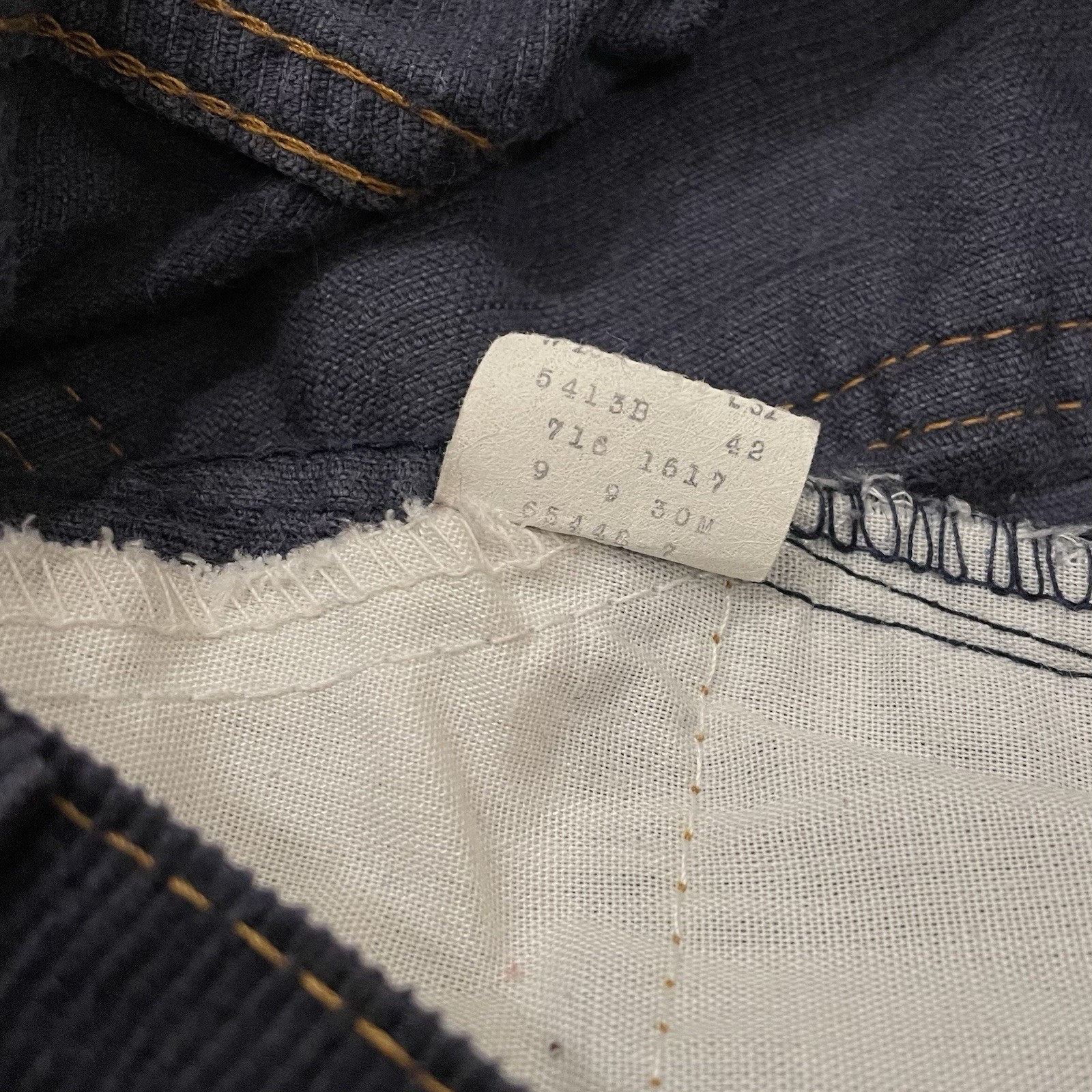 Vintage 70s Levis Orange Tab 716 Student Blue Corduroy Pants 28×32