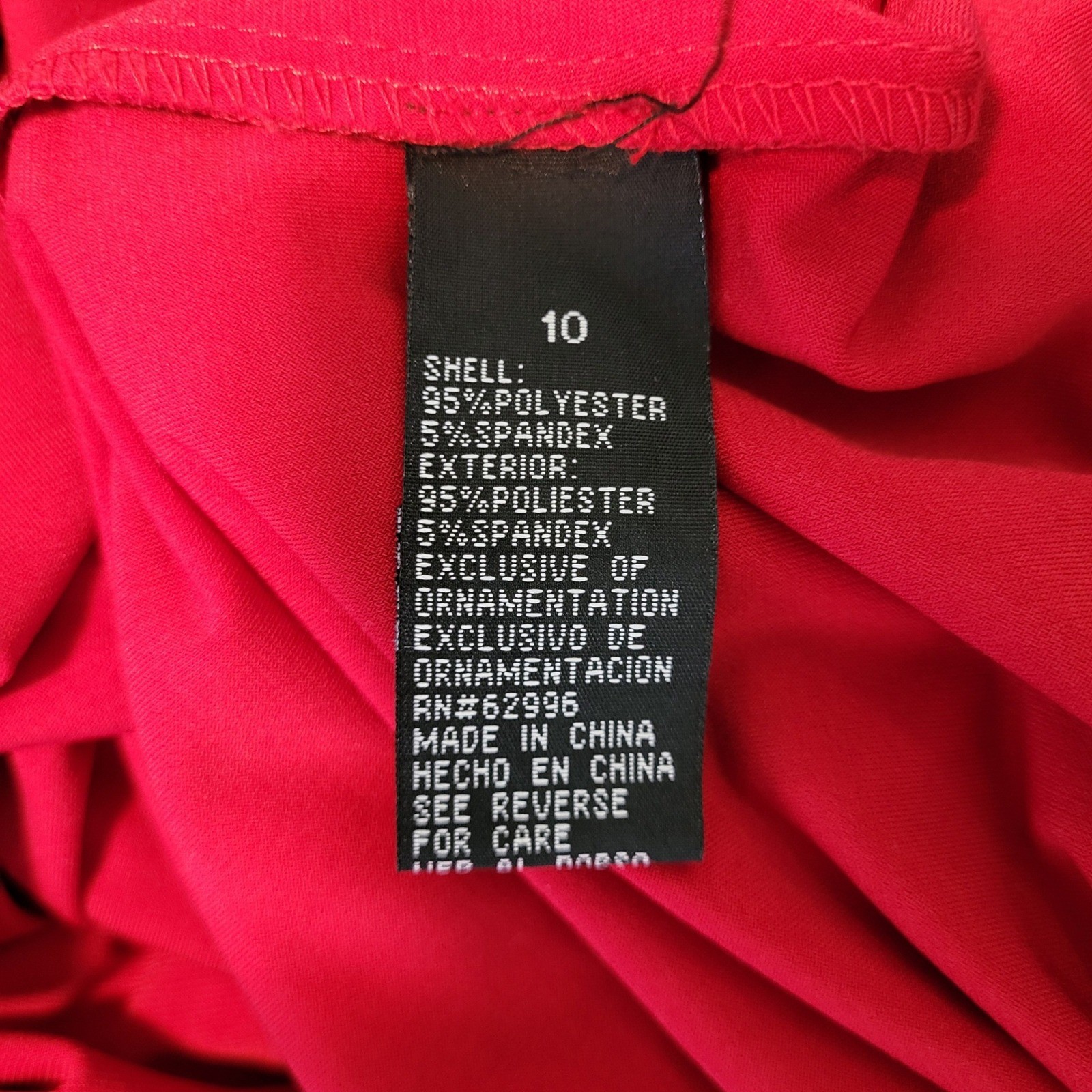 VTG Y2K Red Empire Waist Babydoll Cocktail Dress 10 Rhinestone Bow Romance