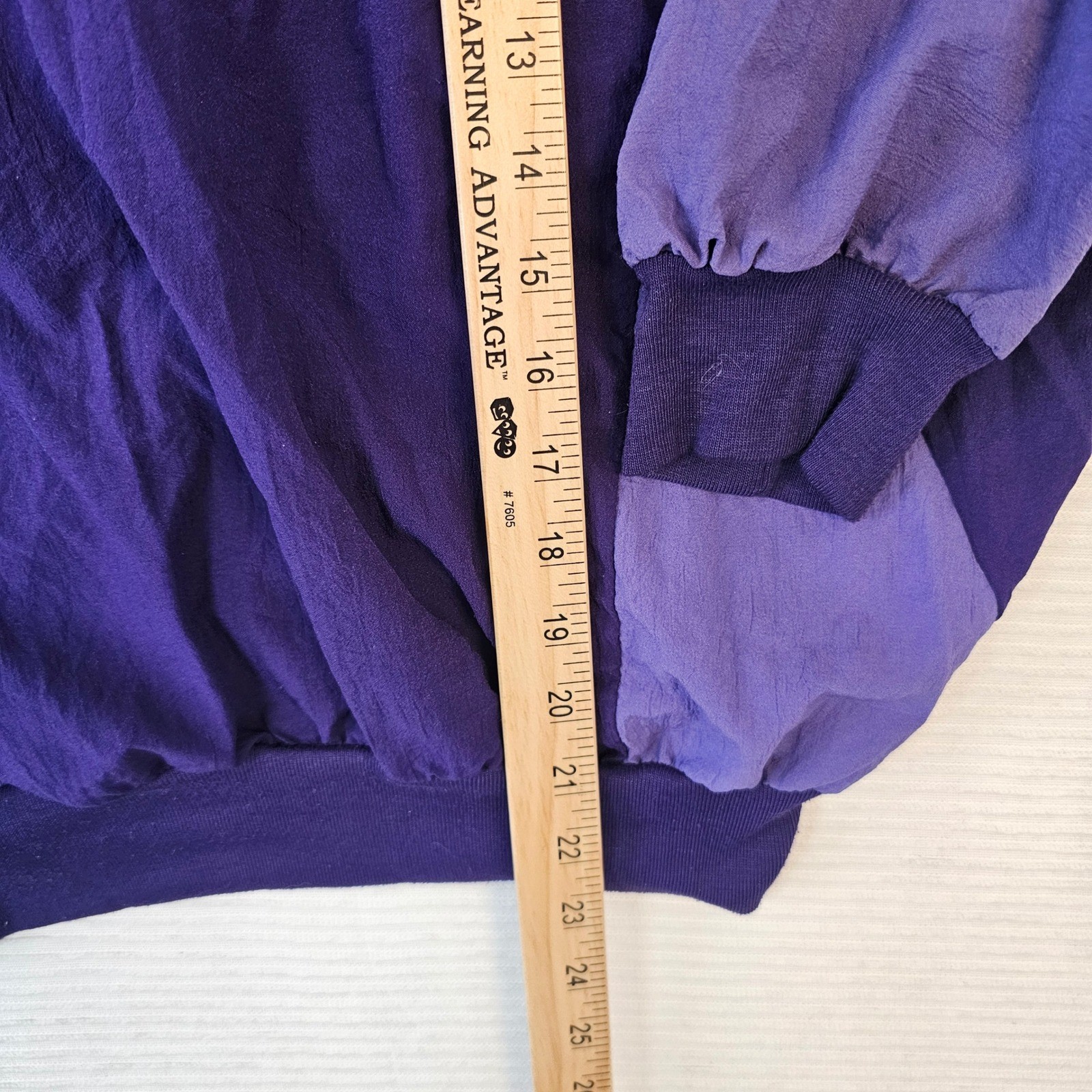 Vintage Two Tone Purple Colorblock Pullover Windbreaker Polo Top Long Sleeve