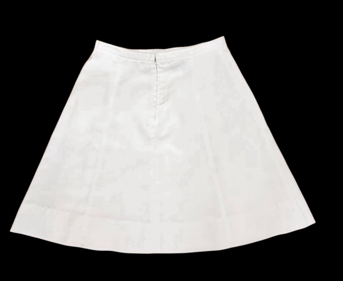 Vintage Girl Talk White Polyester Skirt Size 13/14 28” Waist