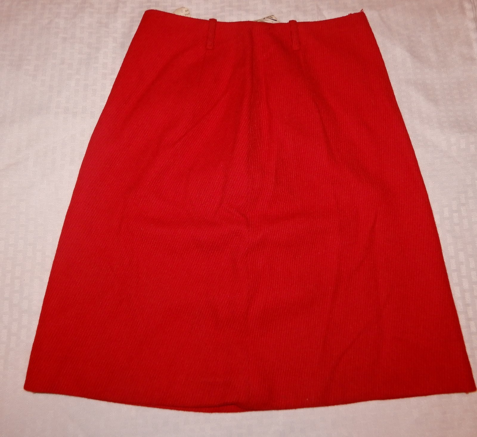 Vtg 1950’s MCM Kelita A line Red Wool & Nylon Corduroy Mini Skirt Beautiful HTF